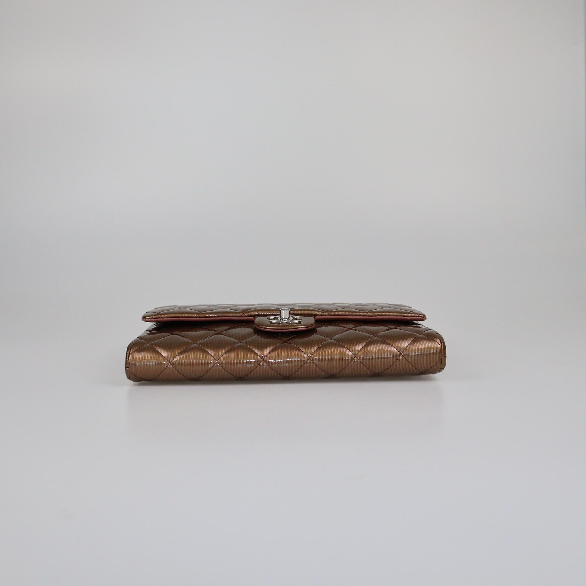 Chanel Bronze Quilted Classic Chain Clutch Womens Chanel