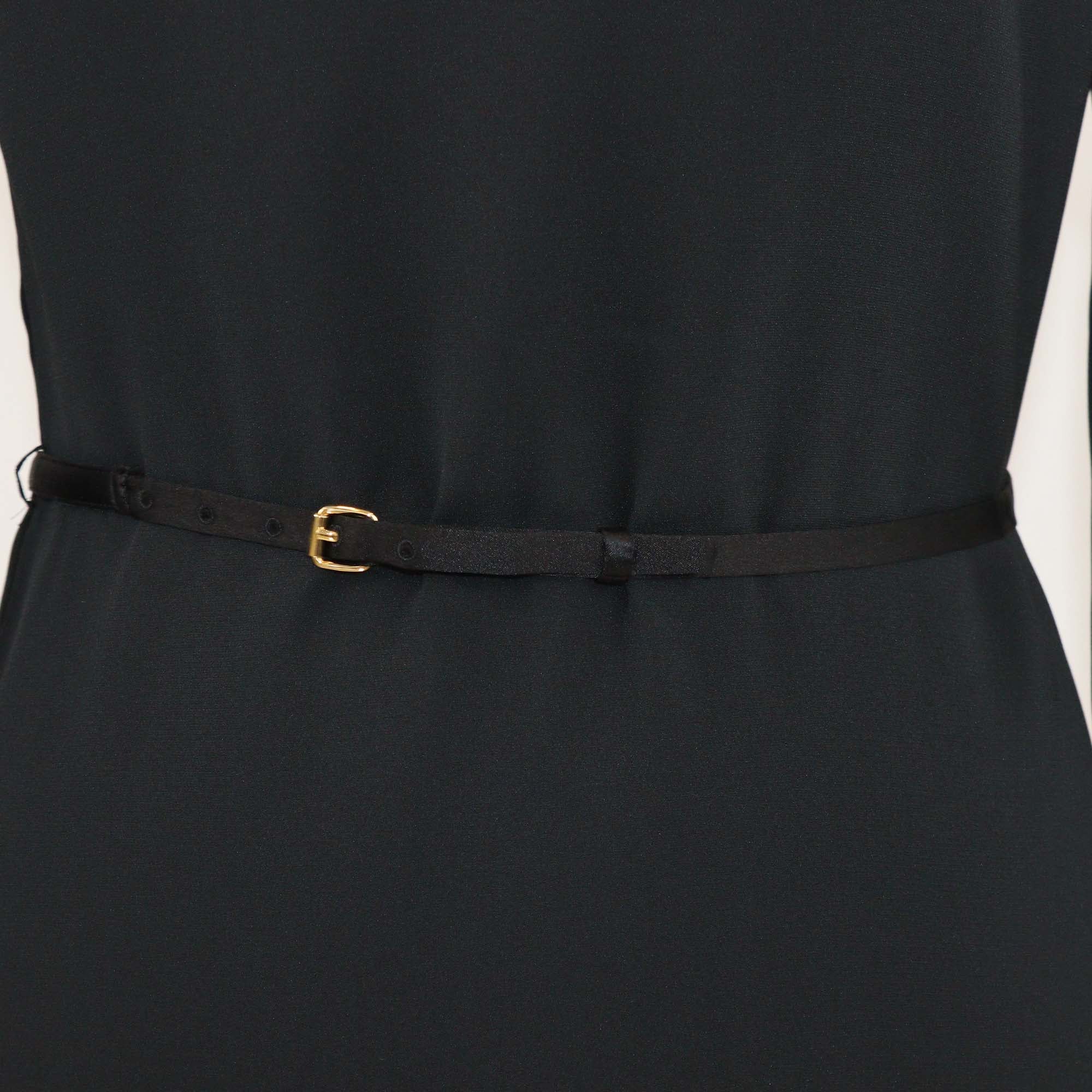Tom Ford Black Silk Belted Long Sleeve Short Dress