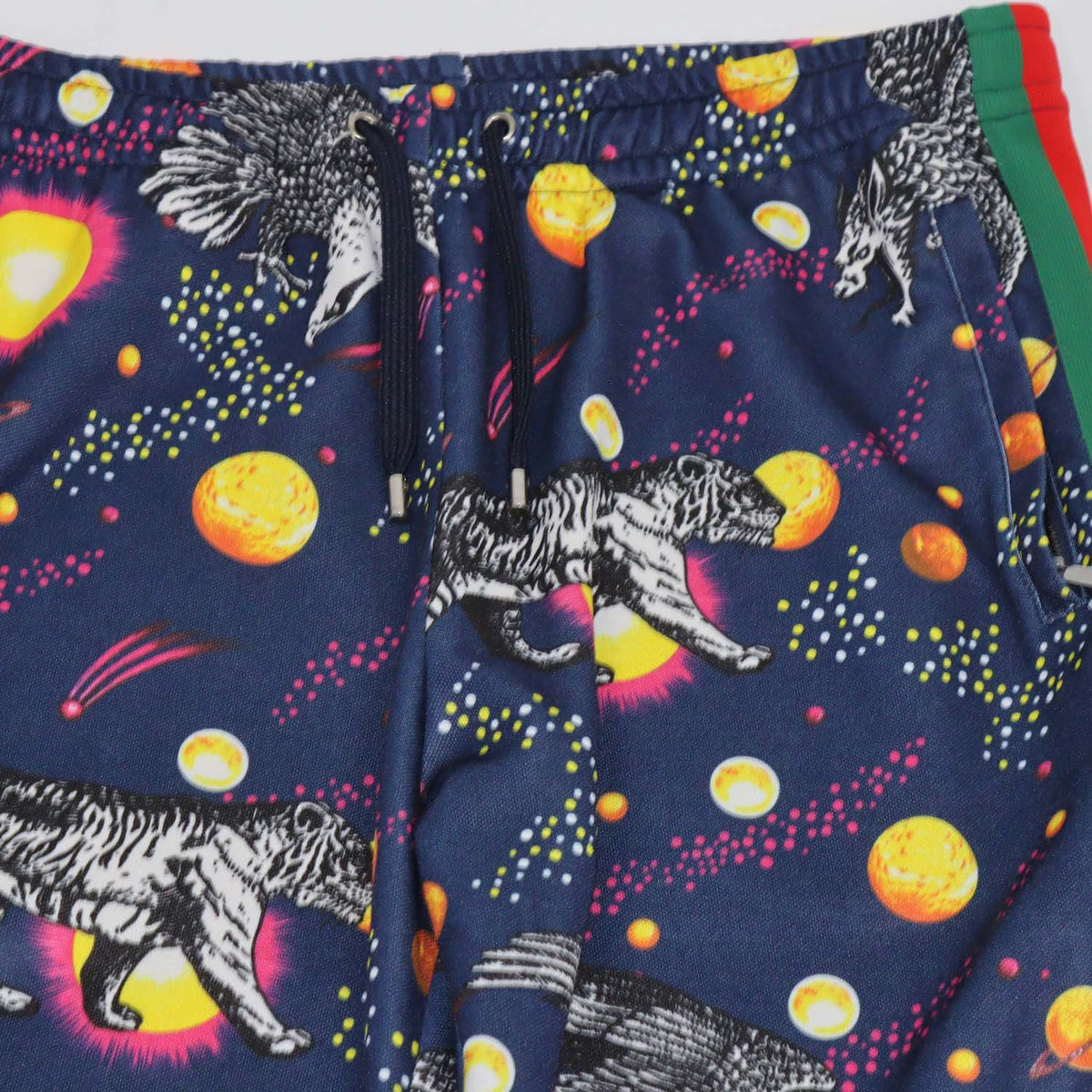 Gucci Multicolor Blend Polyester Space and Animals Print Track Pants