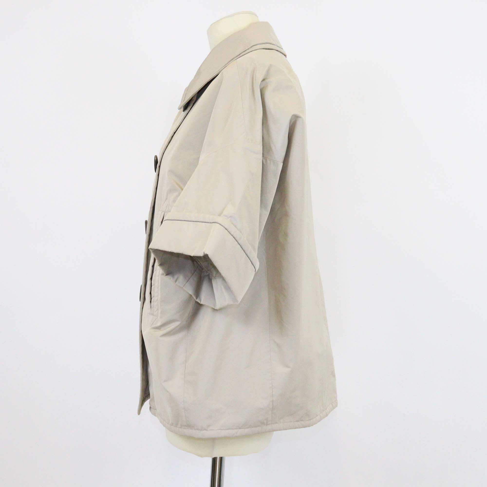 Brunello Cucinelli Beige Double Breasted Short Sleeve Jacket