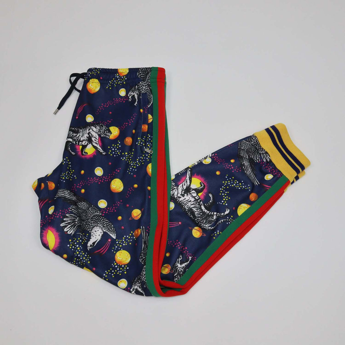 Gucci Multicolor Blend Polyester Space and Animals Print Track Pants