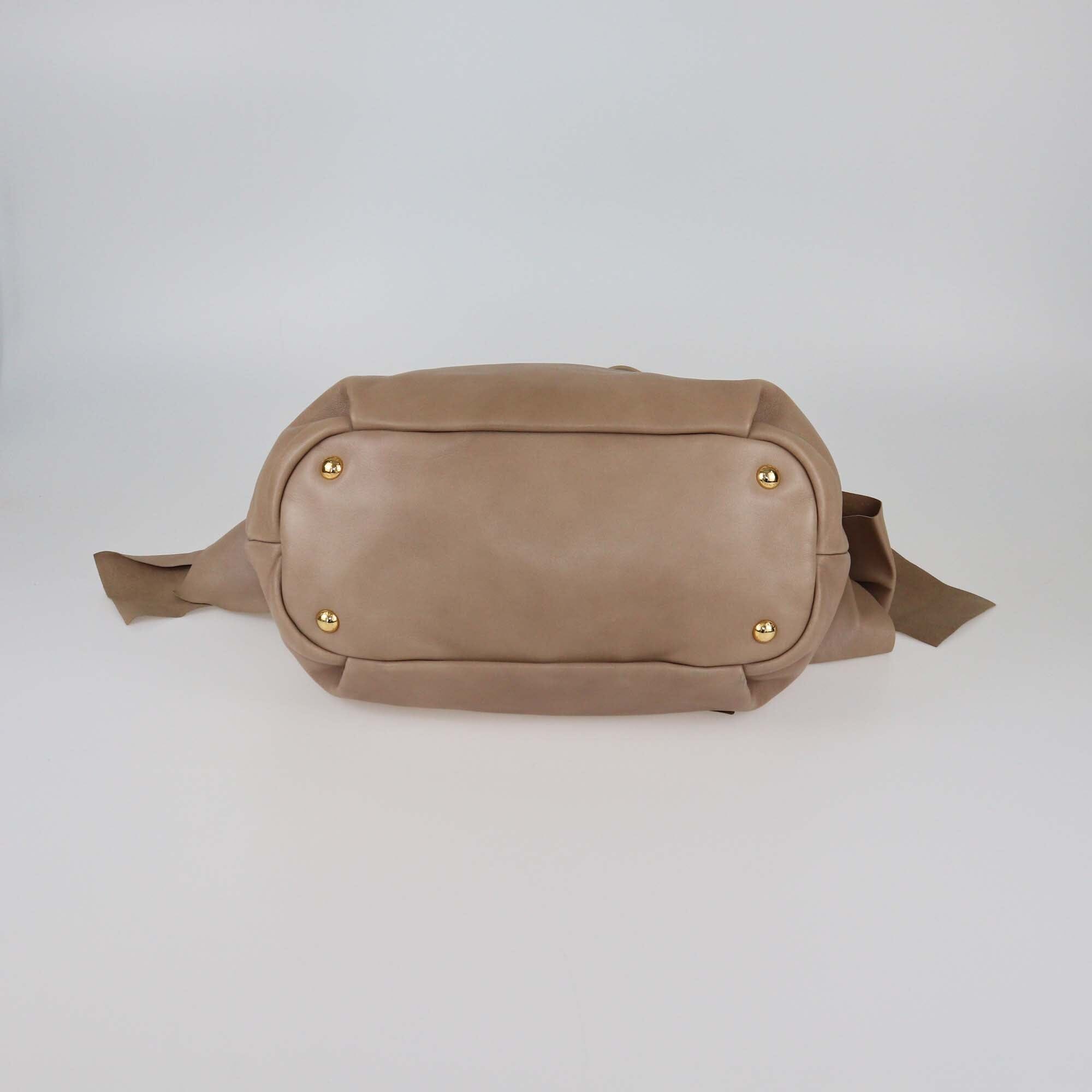 Prada Beige Bow Tote Womens Prada