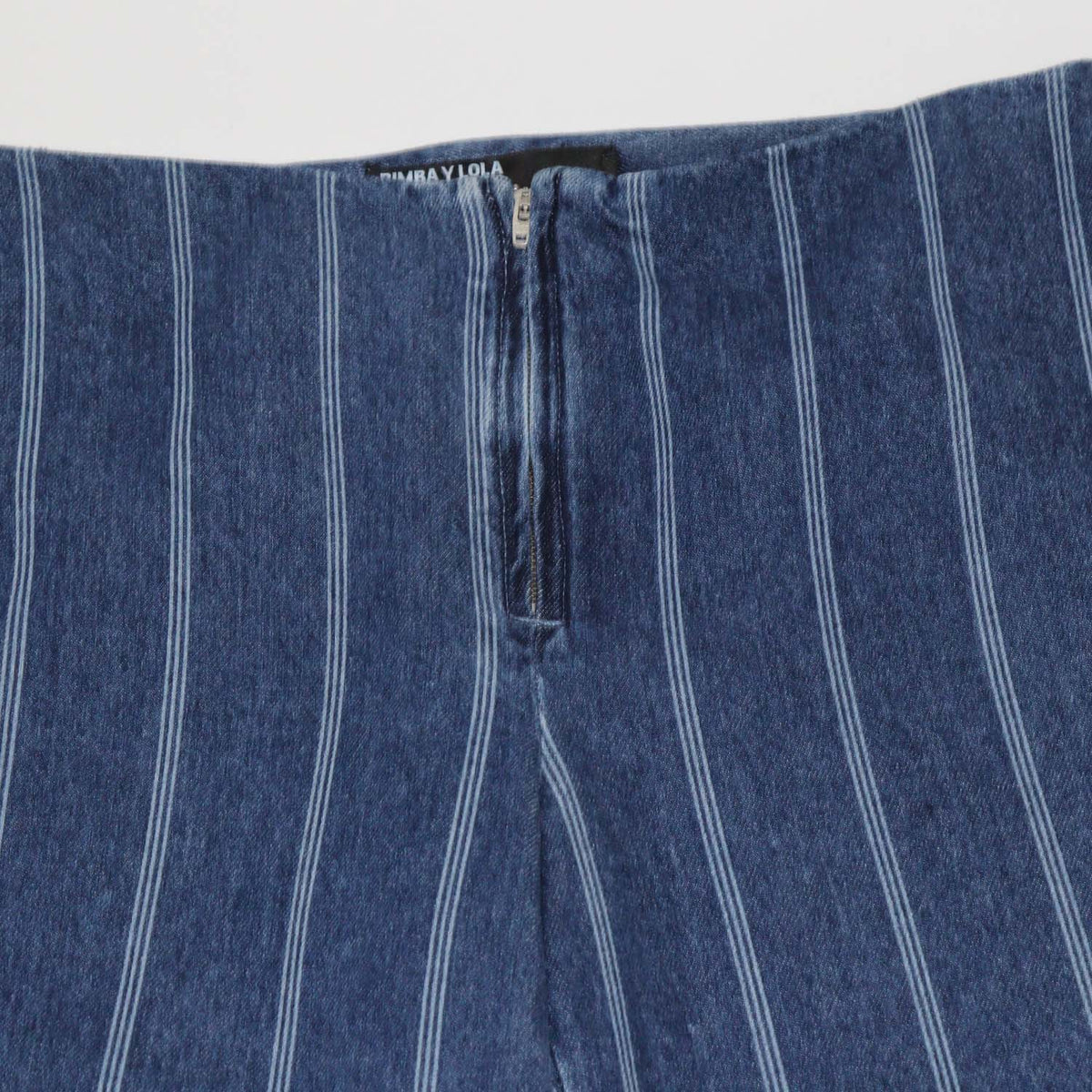 Bimba Y Lola Blue Denim Striped Wide Leg Pants
