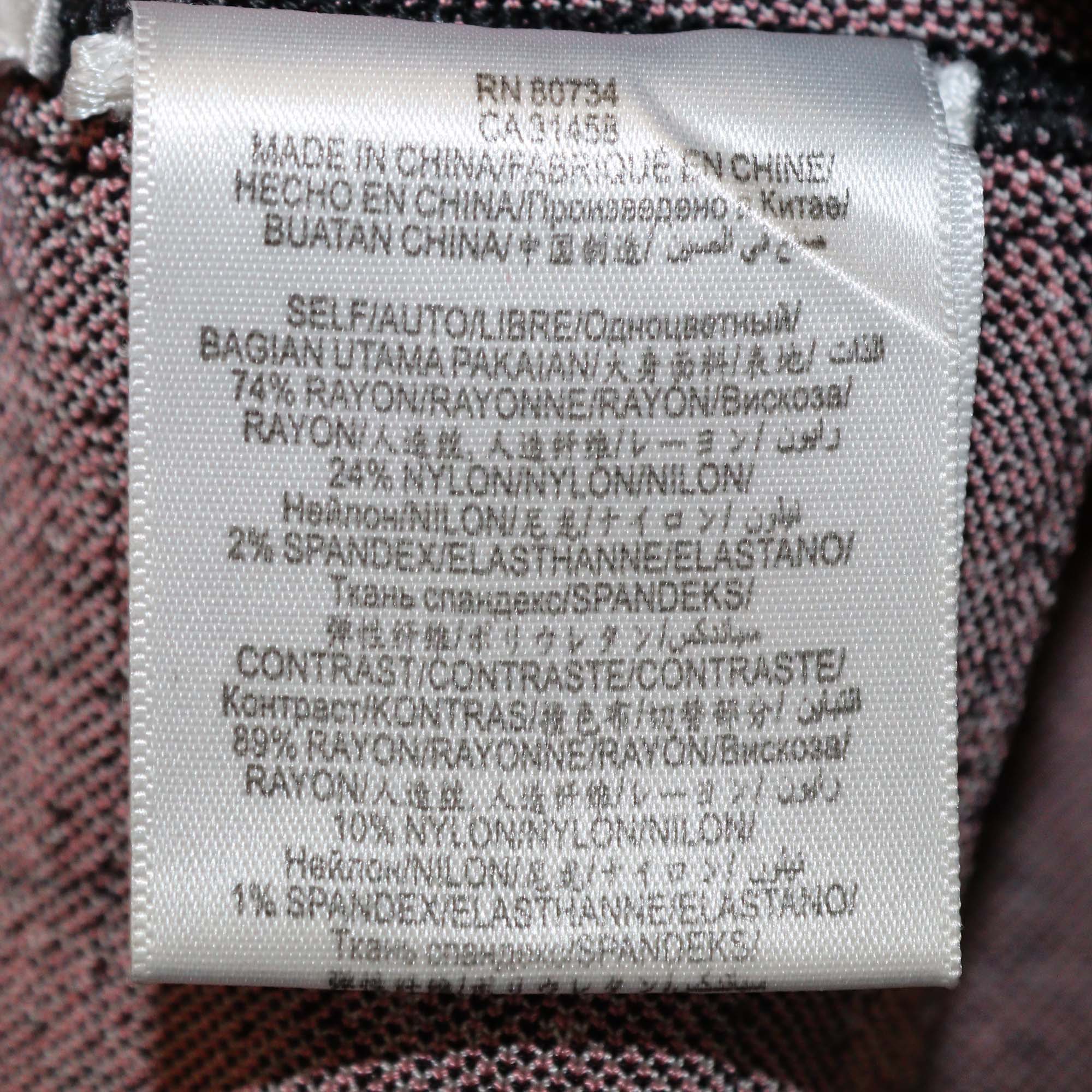 Herve Leger Black/Pink Printed Stretch Mini Dress