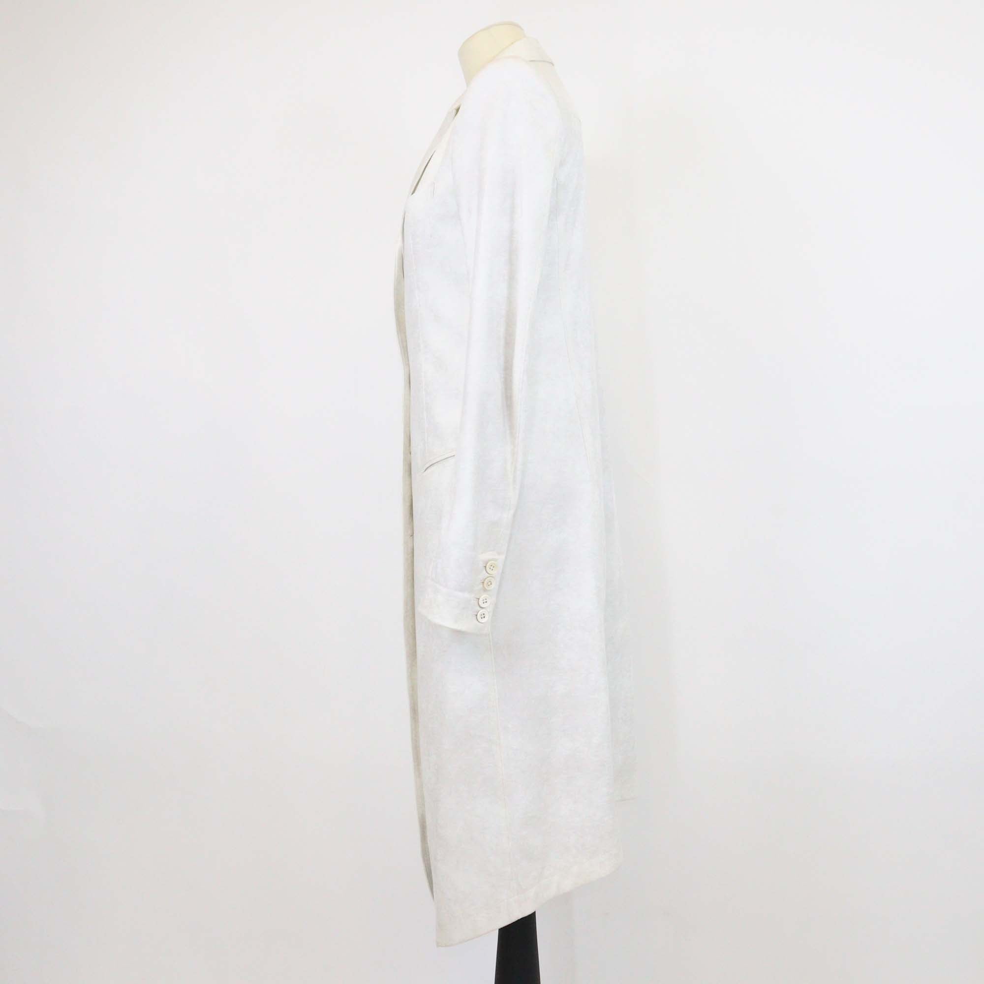 L.G.B. Off White Wool Blended Long Sleeve Coat