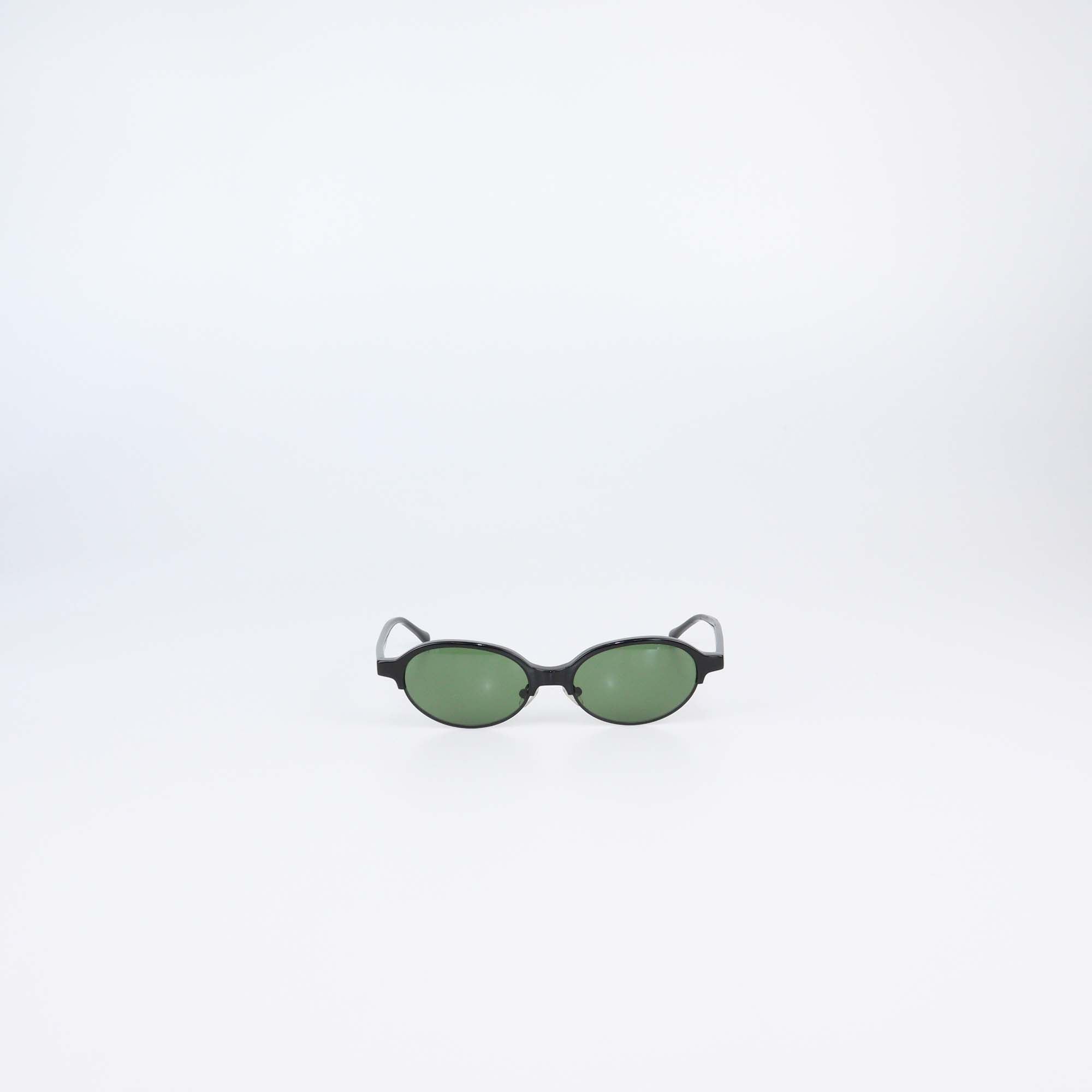 Karen Wazen Black Metal & Acetate Aria Olive Sunglasses
