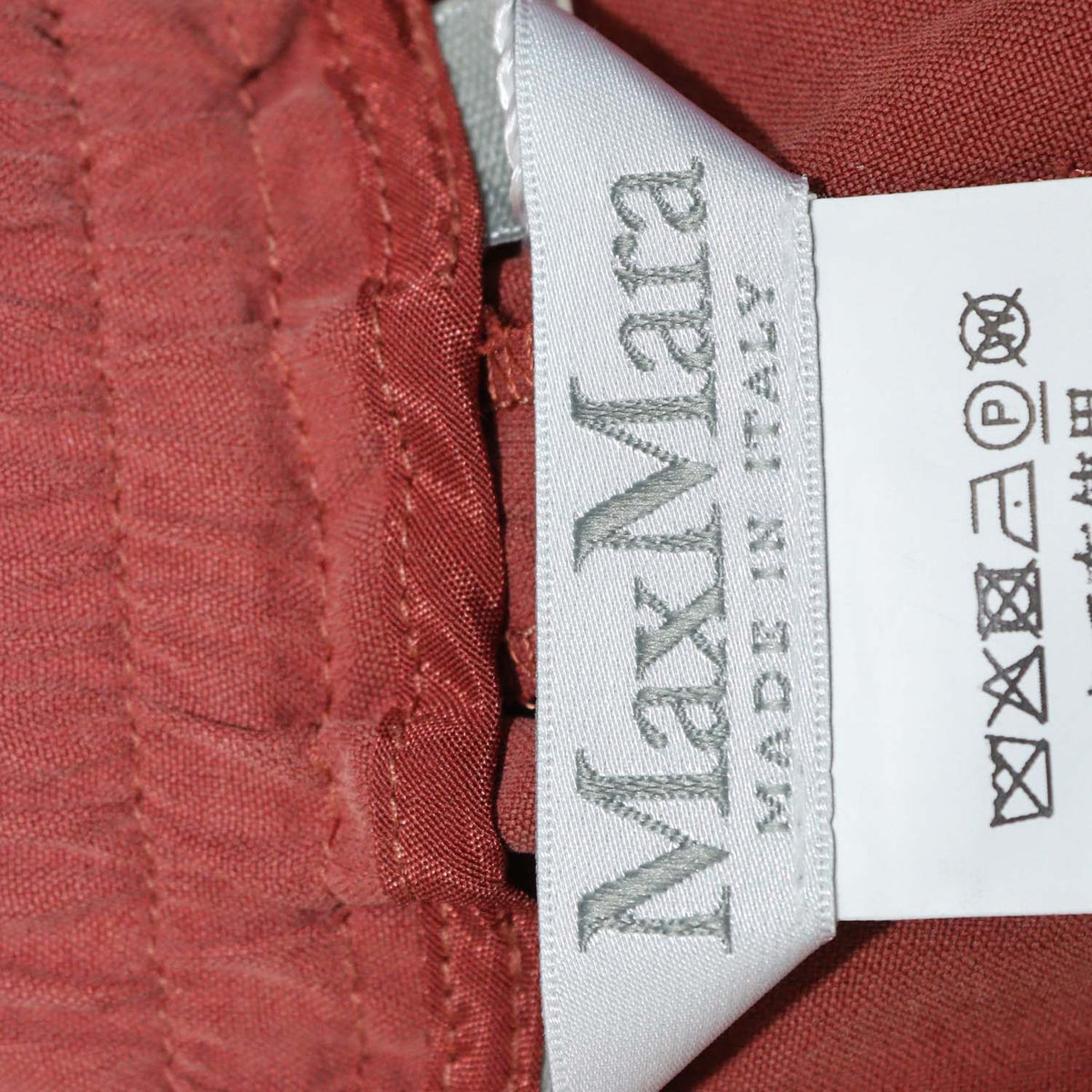 Max Mara Brown Rust Silk Drawstring Wide Leg Pants