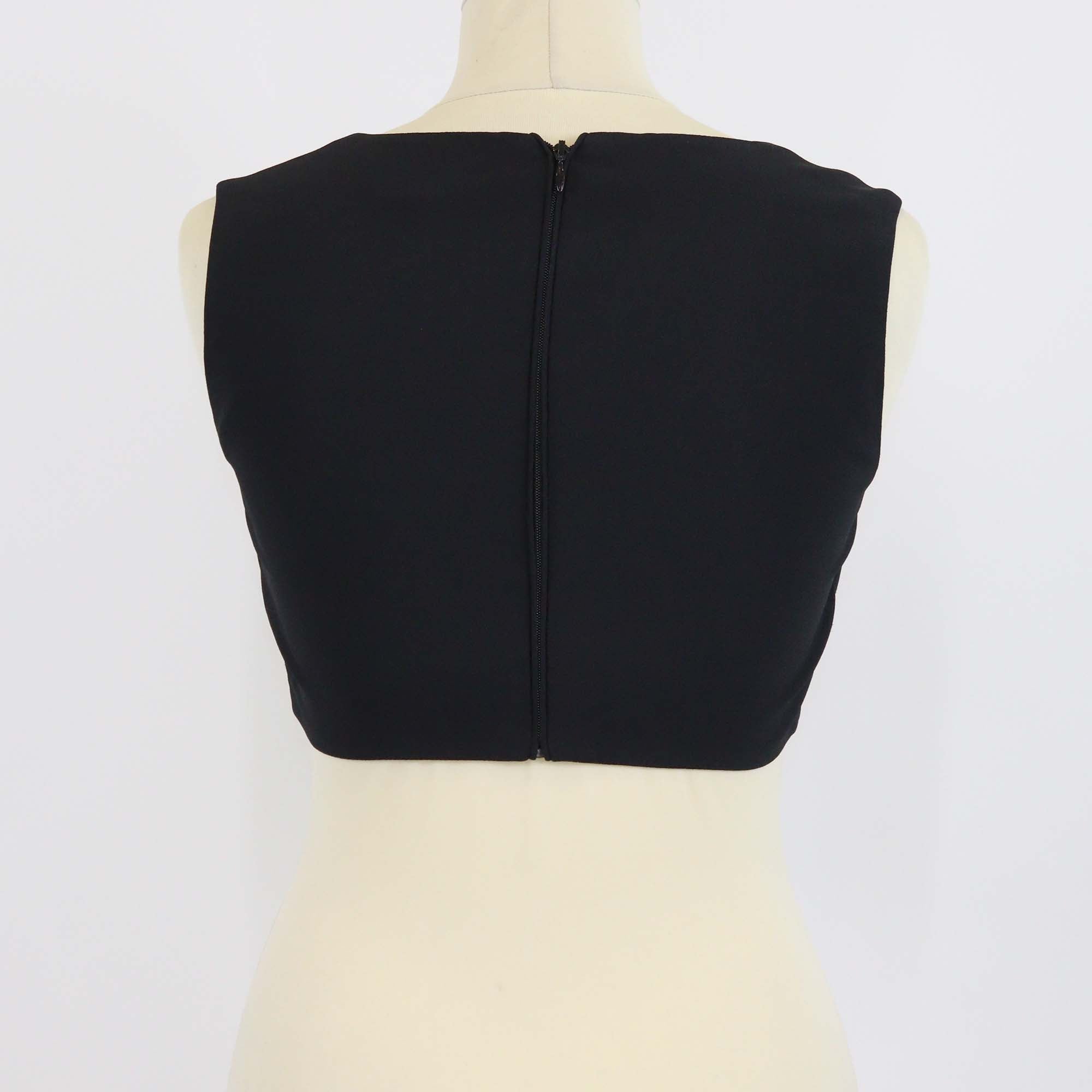 Versace Black/Yellow Barocco Print Crop Top