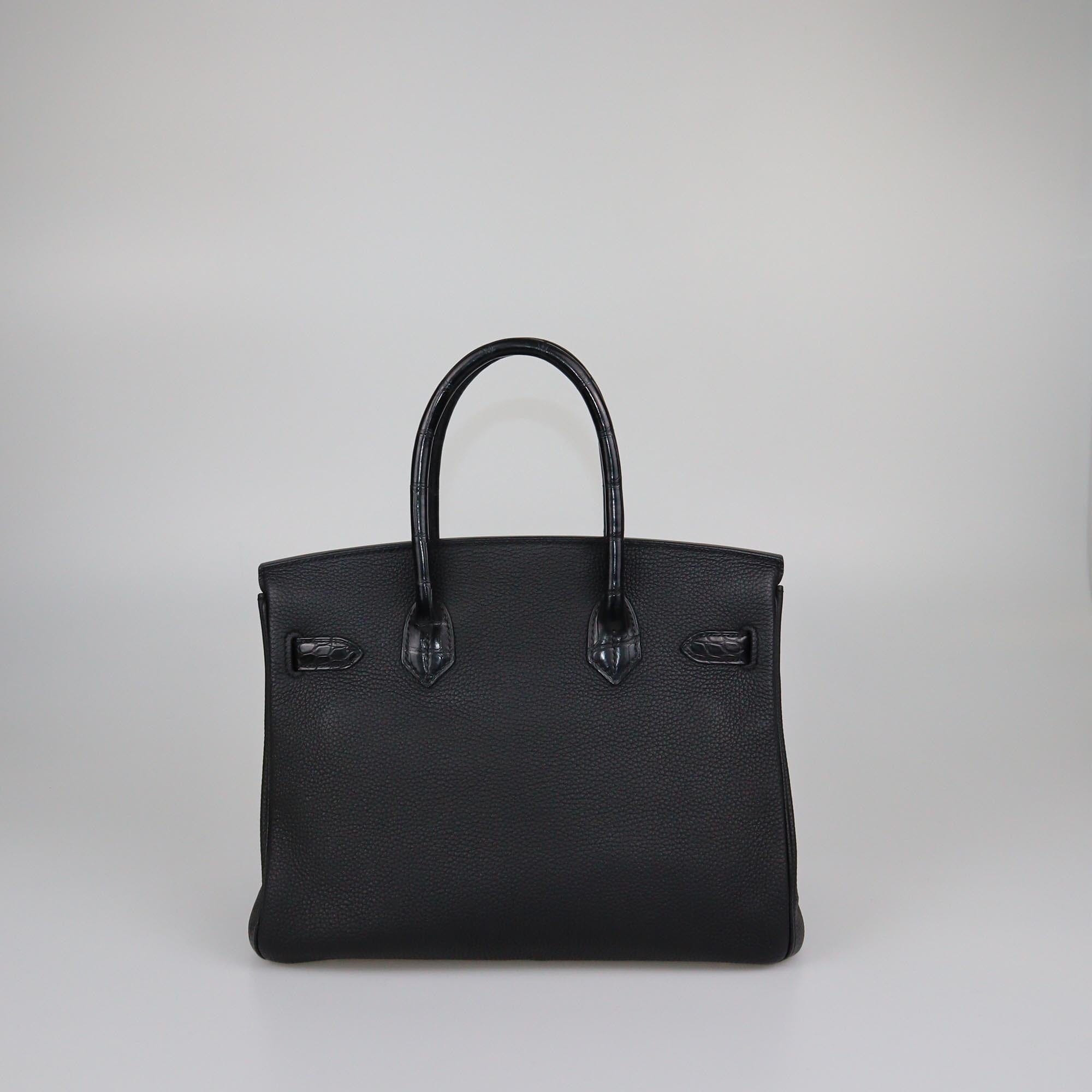 Hermes Black Matt Alligator & Togo Birkin Touch 30 Bag Womens Hermes