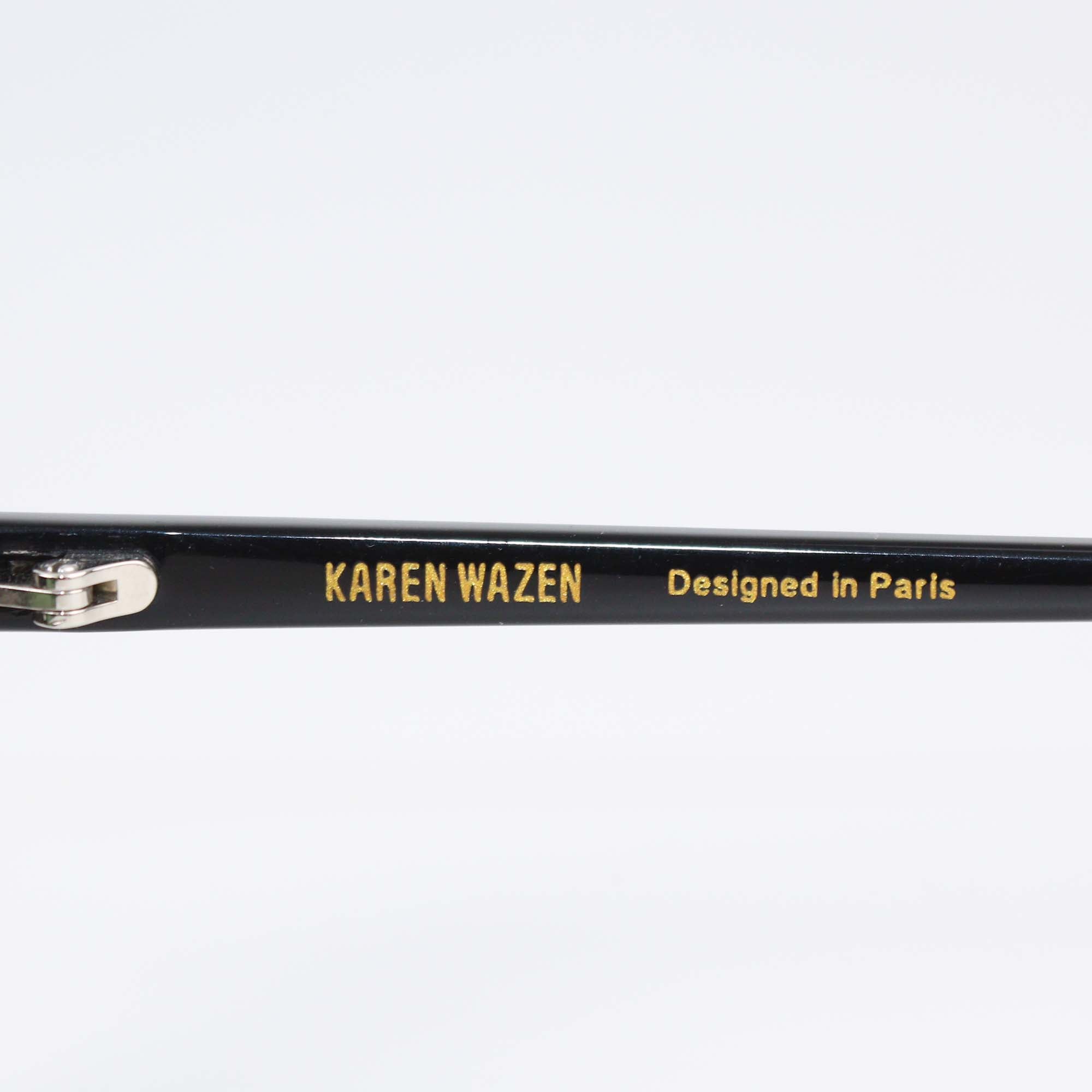 Karen Wazen Black Metal & Acetate Aria Olive Sunglasses