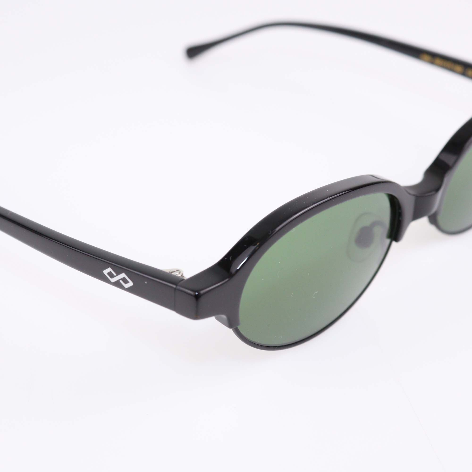 Karen Wazen Black Metal & Acetate Aria Olive Sunglasses