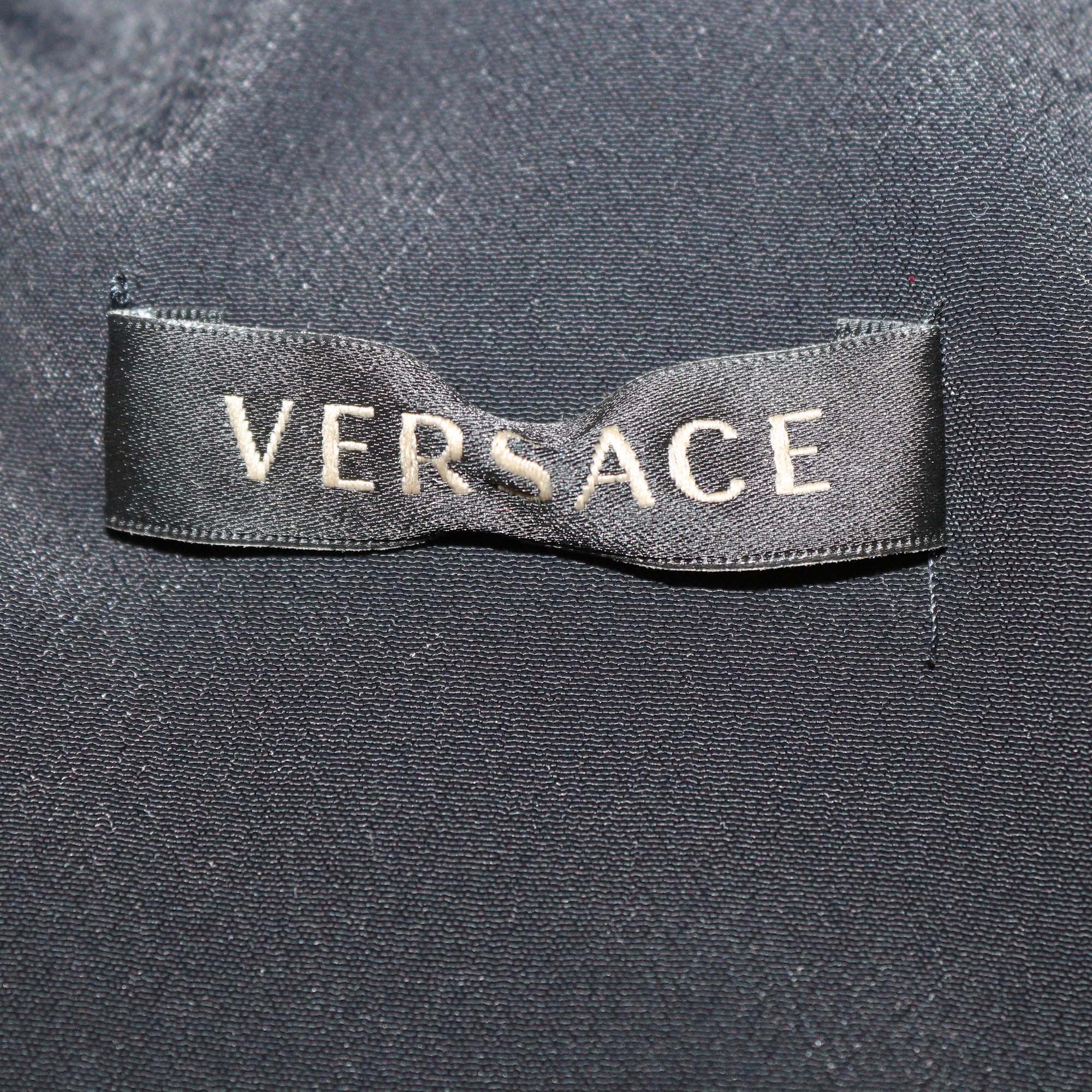 Versace Black/Yellow Barocco Print Crop Top