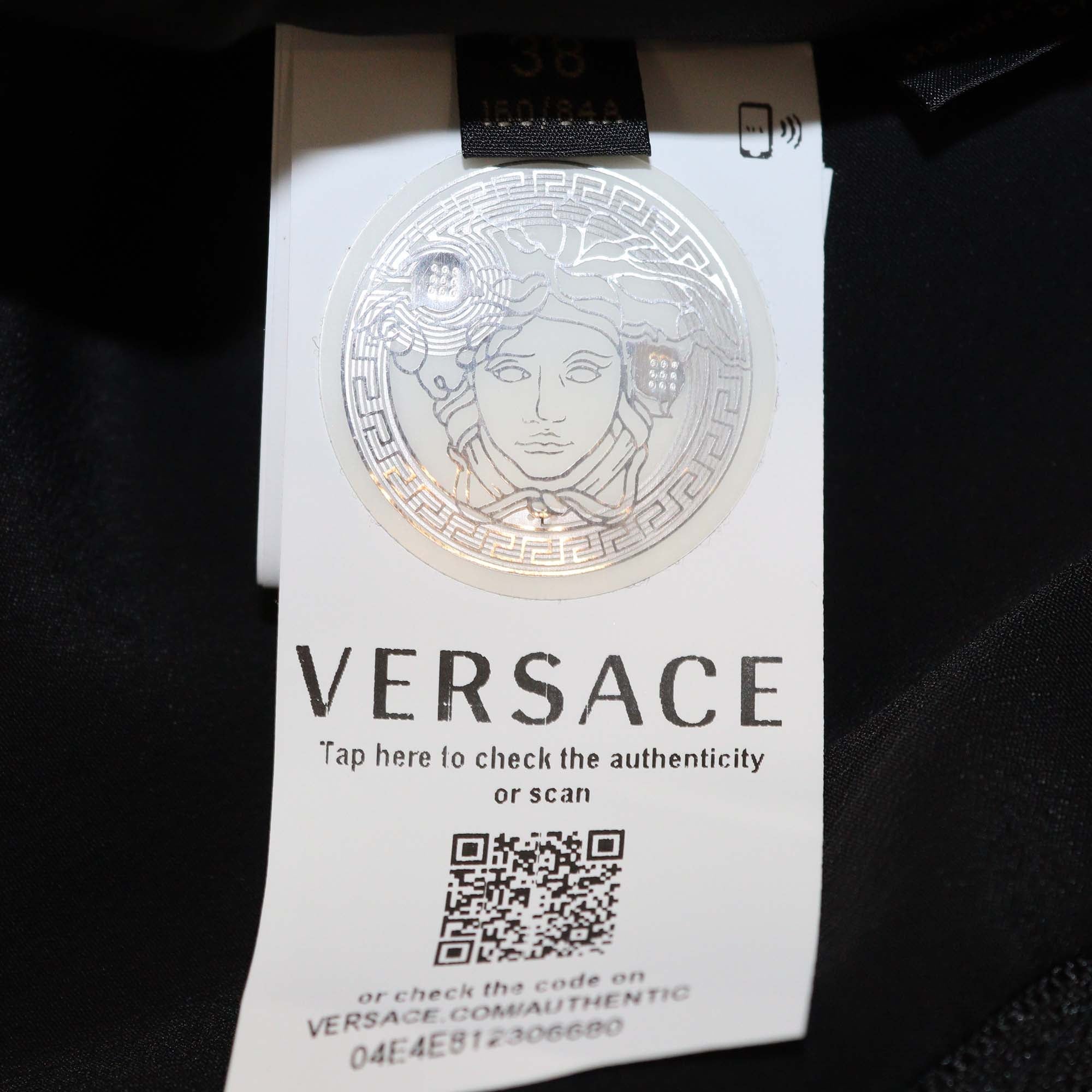 Versace Black/Yellow Barocco Print Crop Top