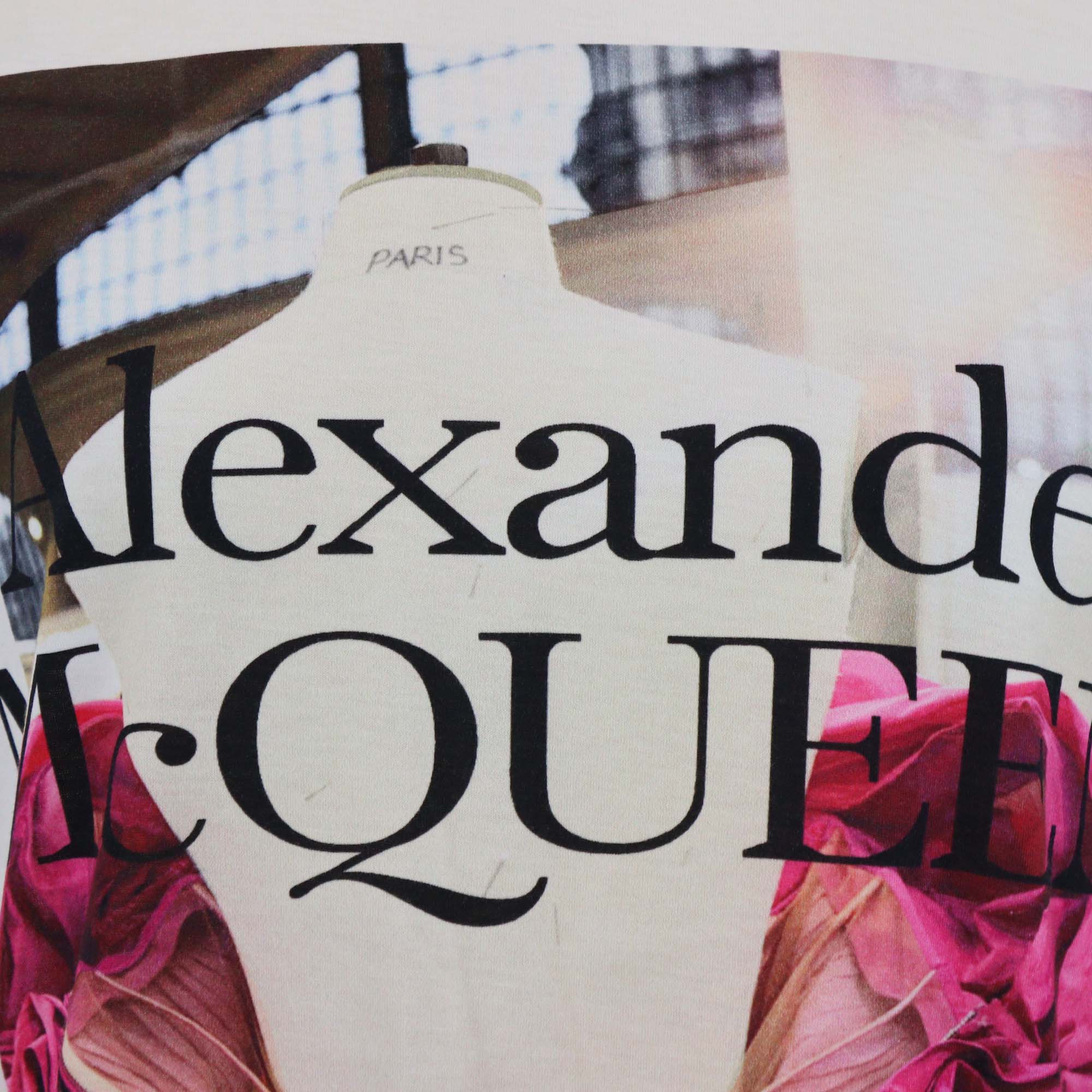 Alexander McQueen White Graphic Print Cotton T-Shirt