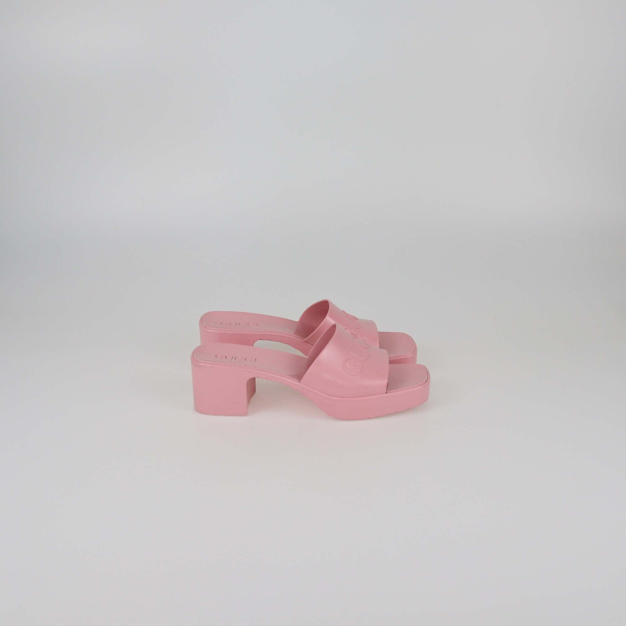 Gucci Pink Slide Sandals Womens Gucci