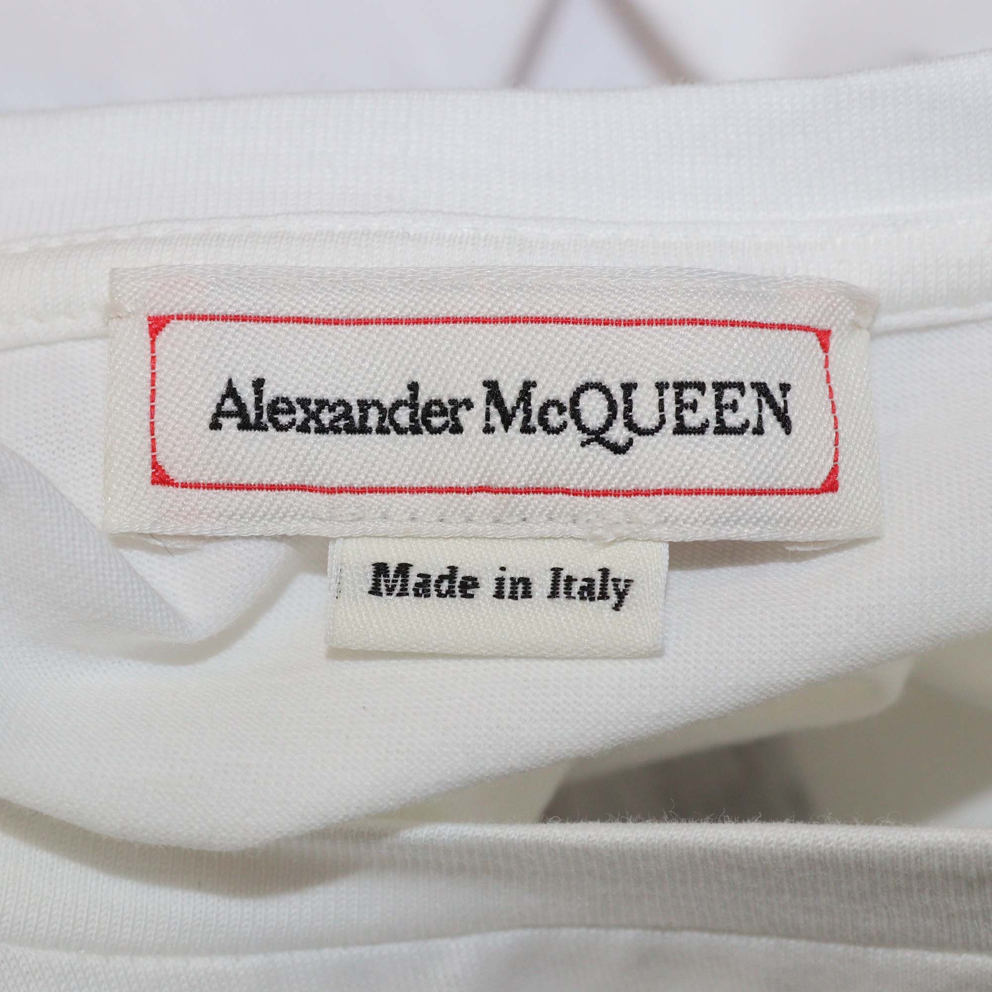 Alexander McQueen White Graphic Print Cotton T-Shirt
