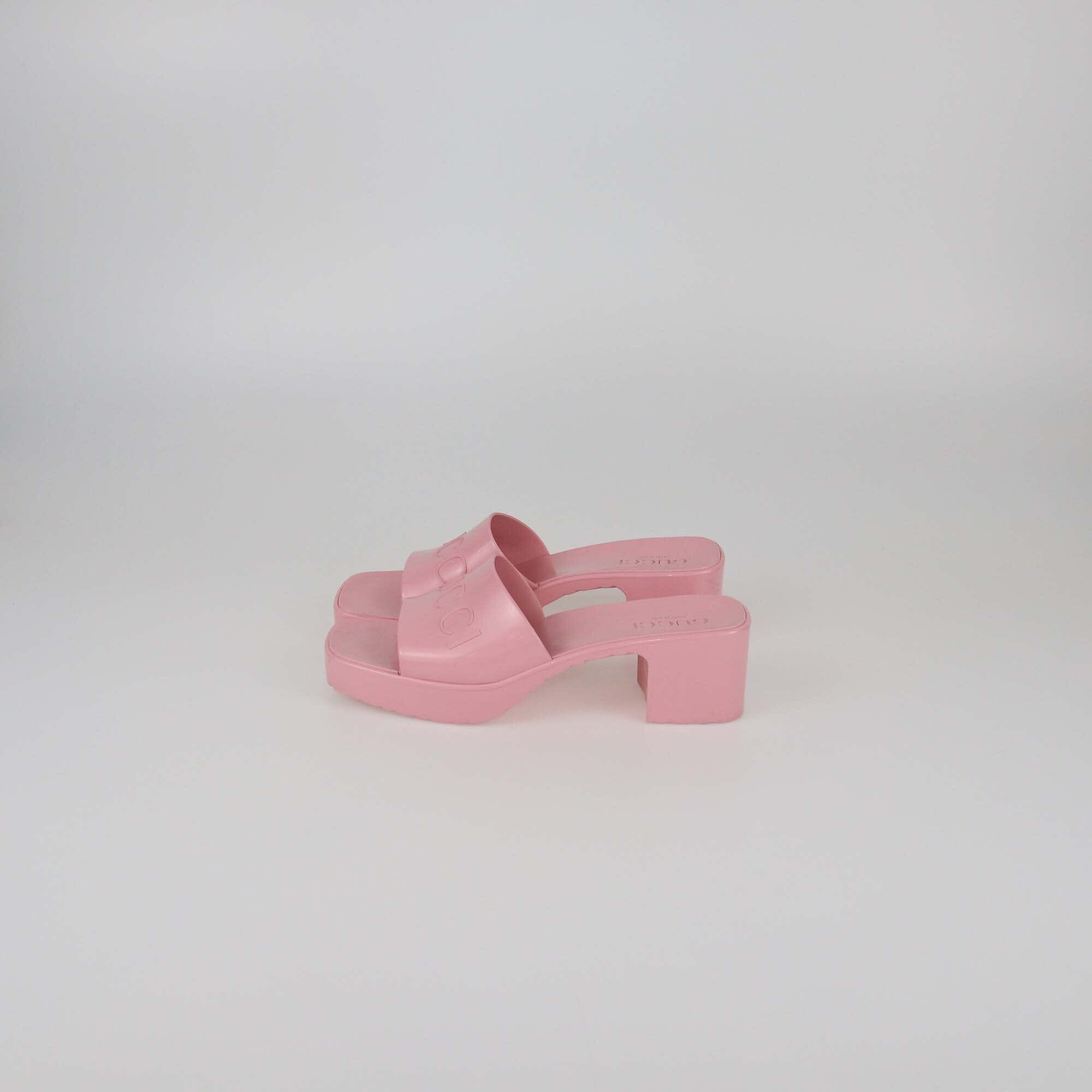 Gucci Pink Slide Sandals Womens Gucci