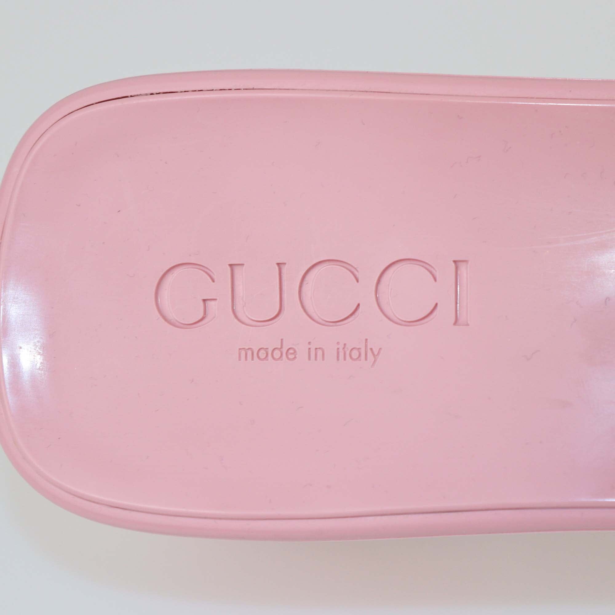 Gucci Pink Slide Sandals Womens Gucci