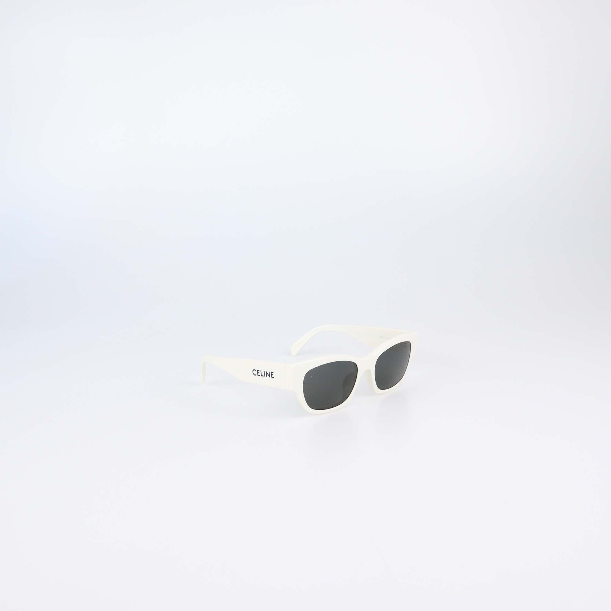 Celine White/Black Rectangular Sunglasses