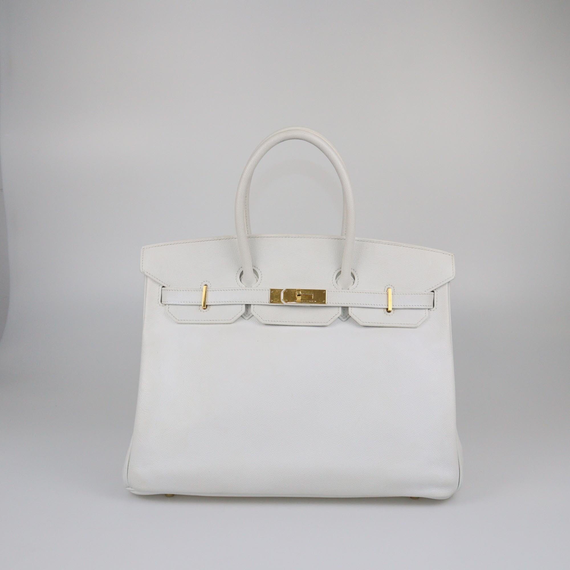 Hermes White Epsom Gold Hardware Birkin 35 Bag Womens Hermes