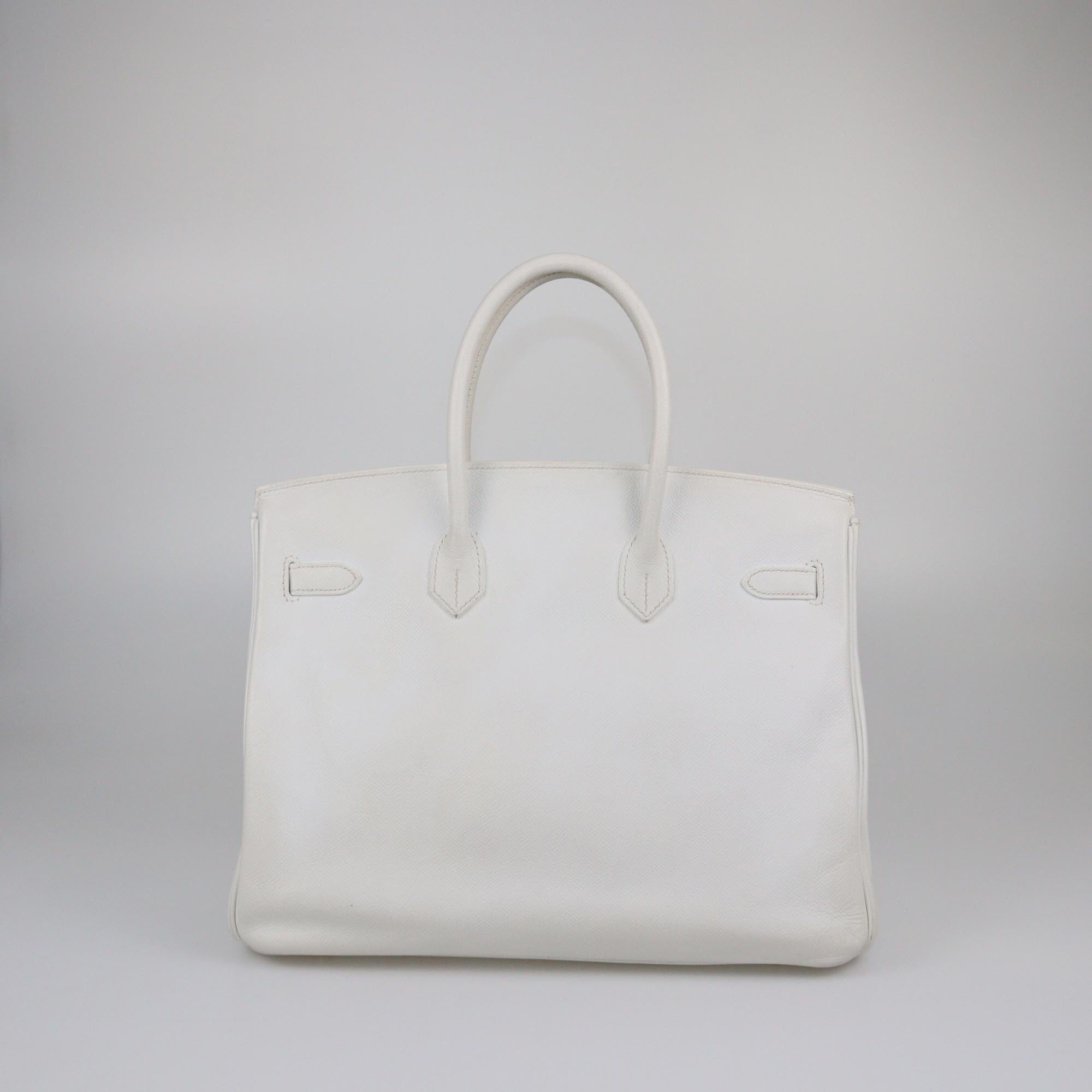 Hermes White Epsom Gold Hardware Birkin 35 Bag Womens Hermes