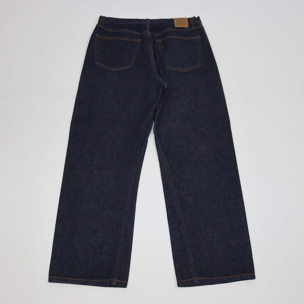 Toteme Dark Blue Denim Twisted Seam Full Length Pants