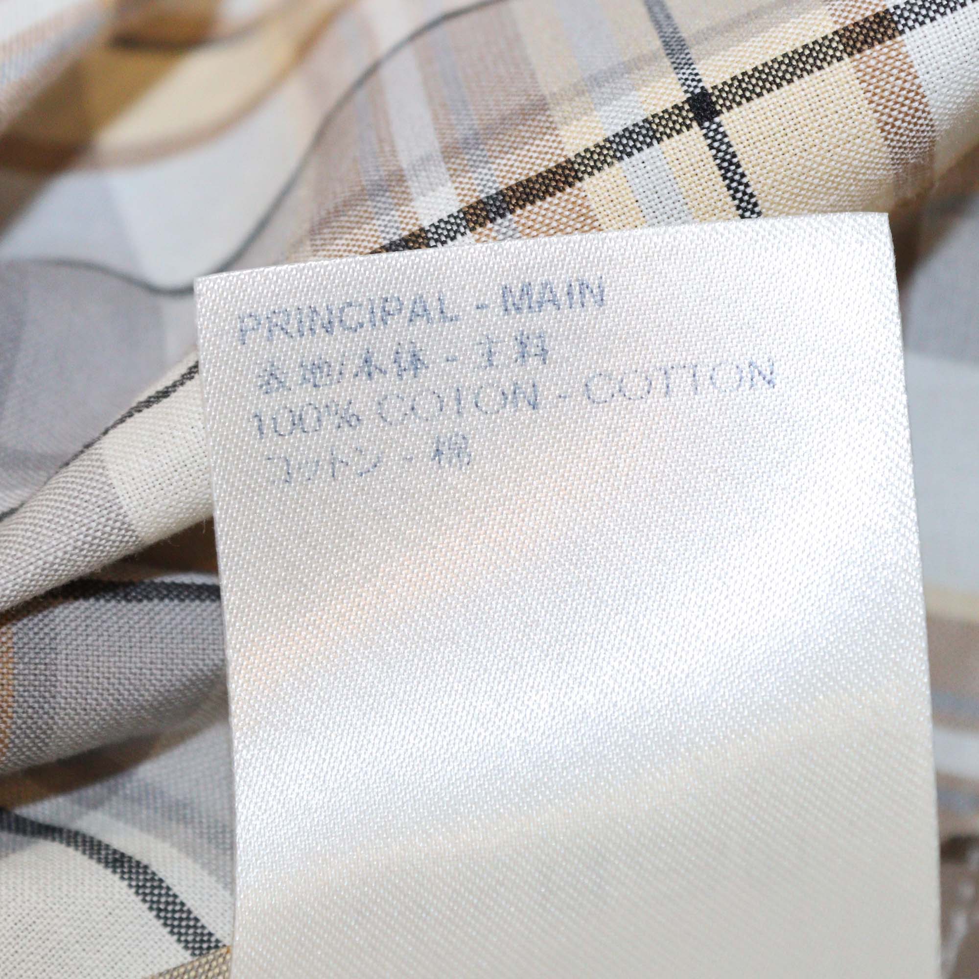 Louis Vuitton Beige Cotton Plaid Checkered Tie Sleeveless Top