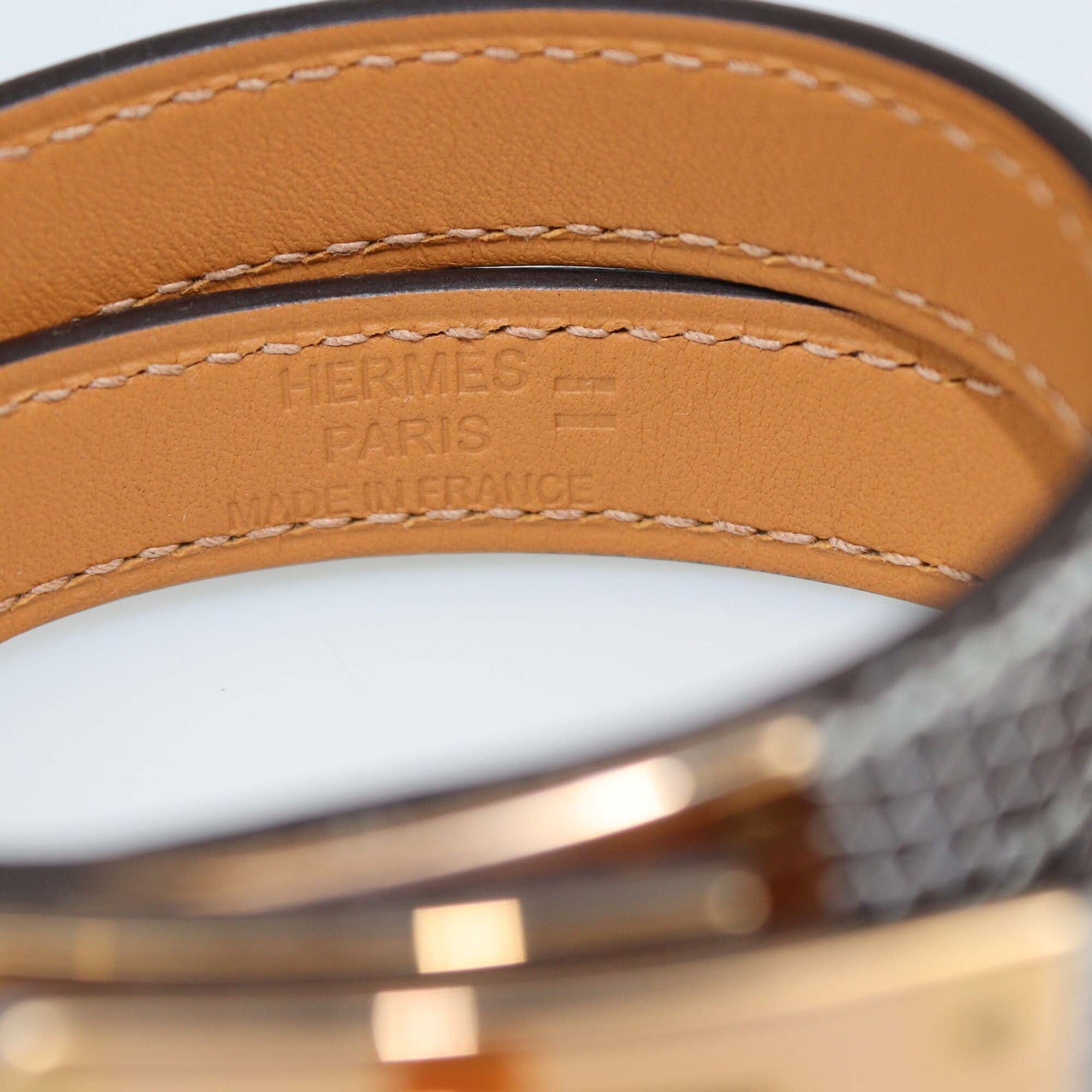 Hermes Ombre Salvator Lizard Kelly Double Bracelet PM Womens Hermes