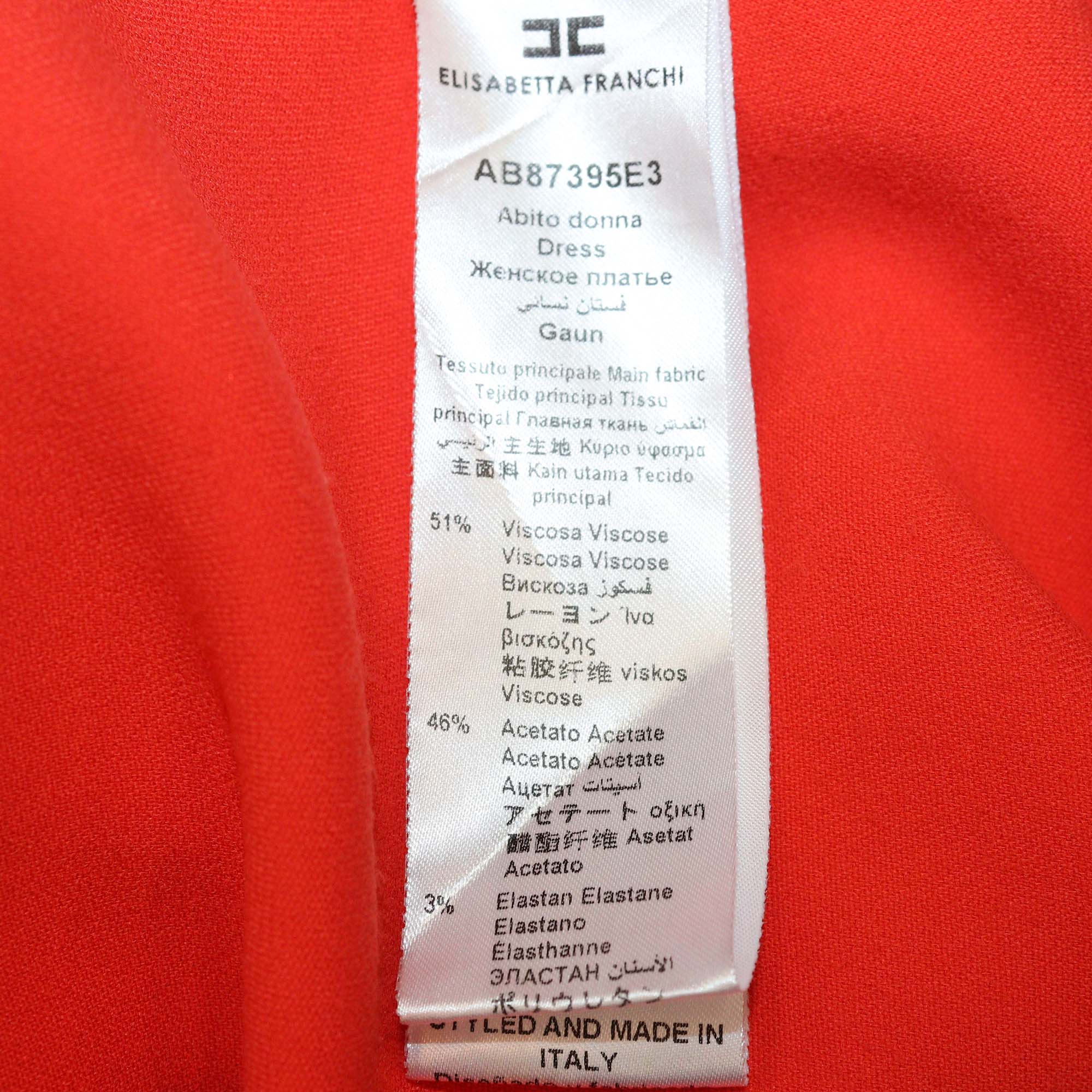 Elisabetta Franchi Orange Viscose 20th Anniversary Crepe One Shoulder Dress