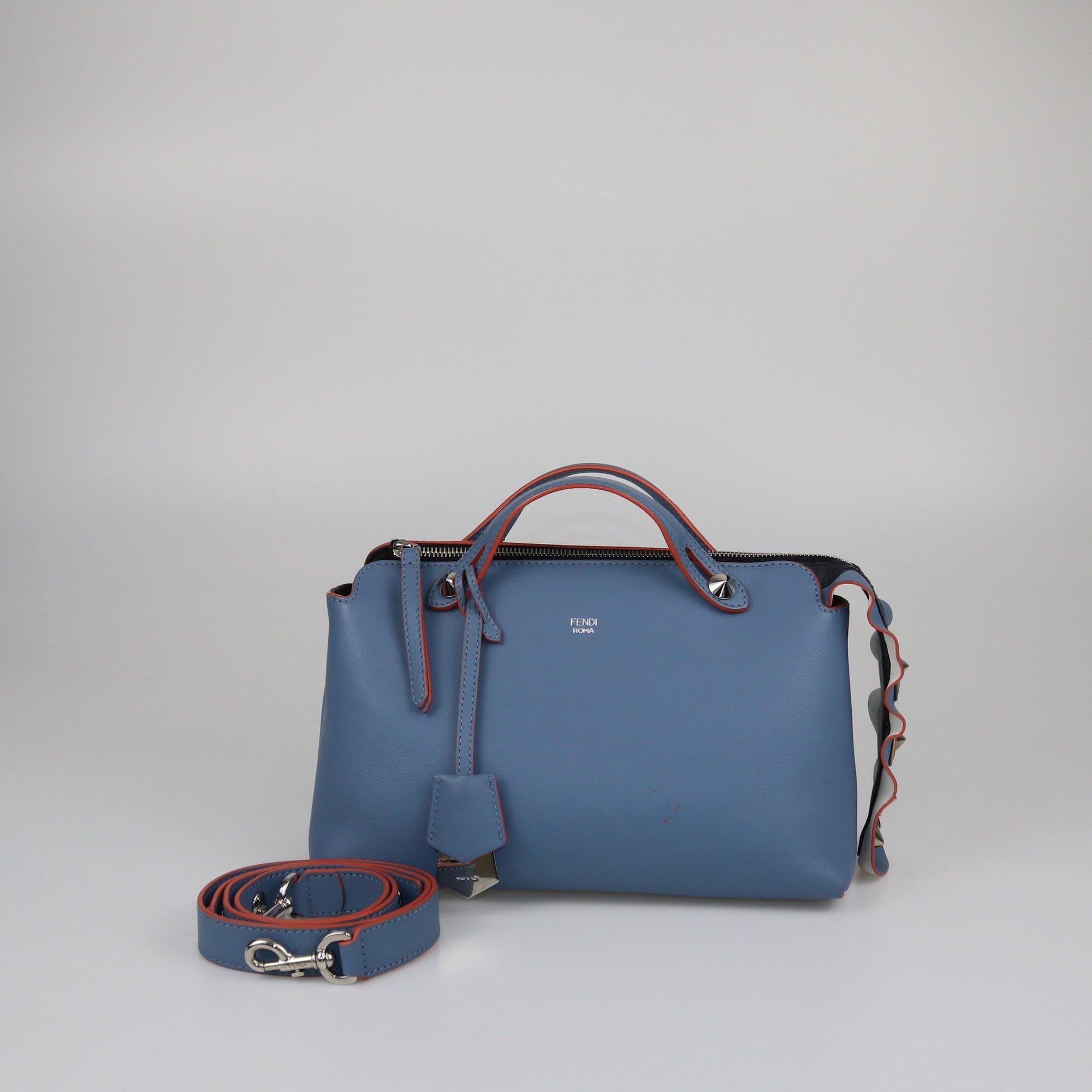 Fendi Blue Small Scalloped By The Way Bag Womens Fendi