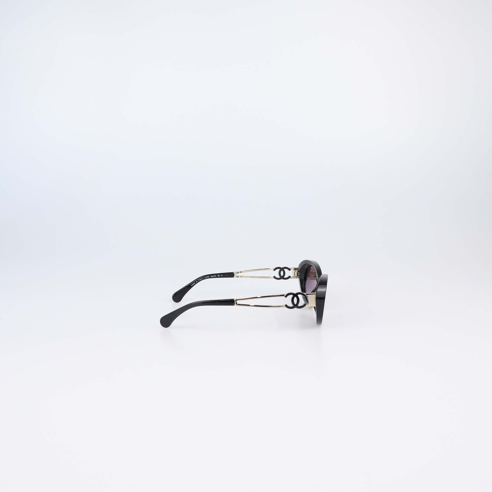 Chanel Black Gradient Oval Sunglasses