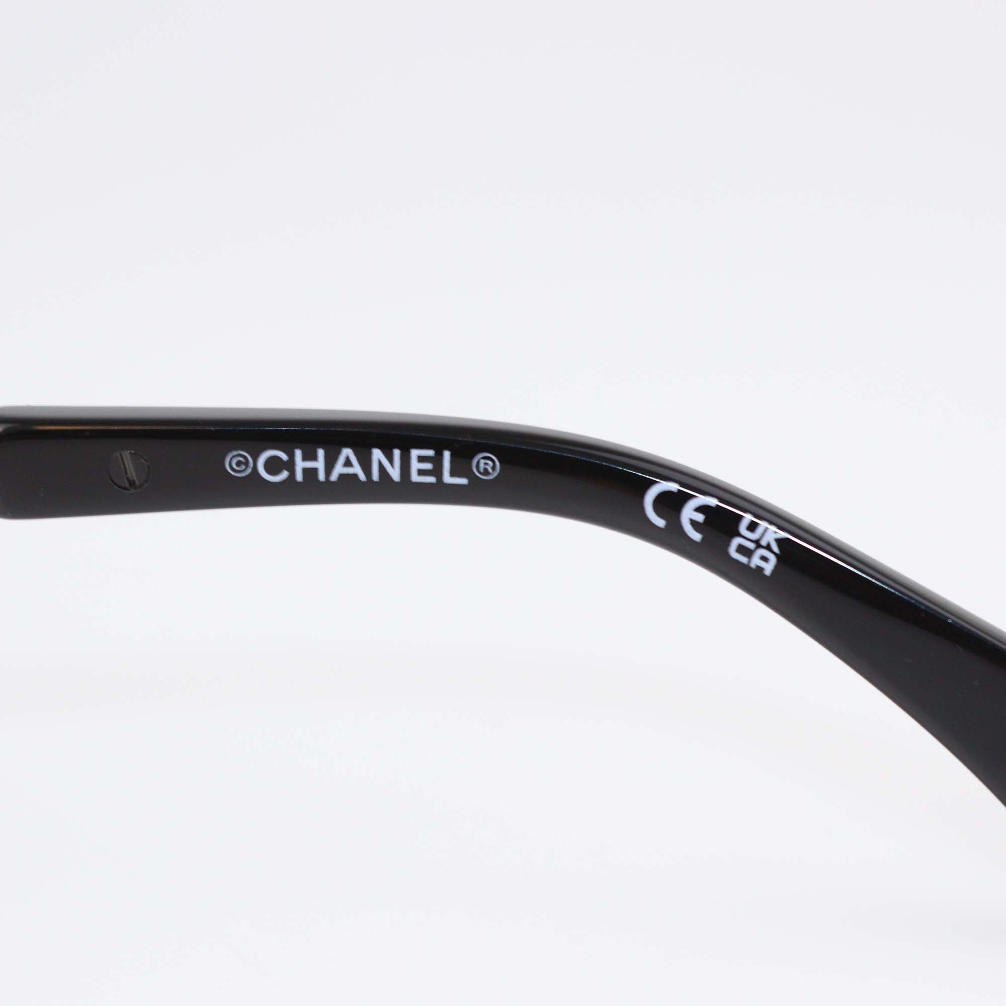 Chanel Black Gradient Oval Sunglasses