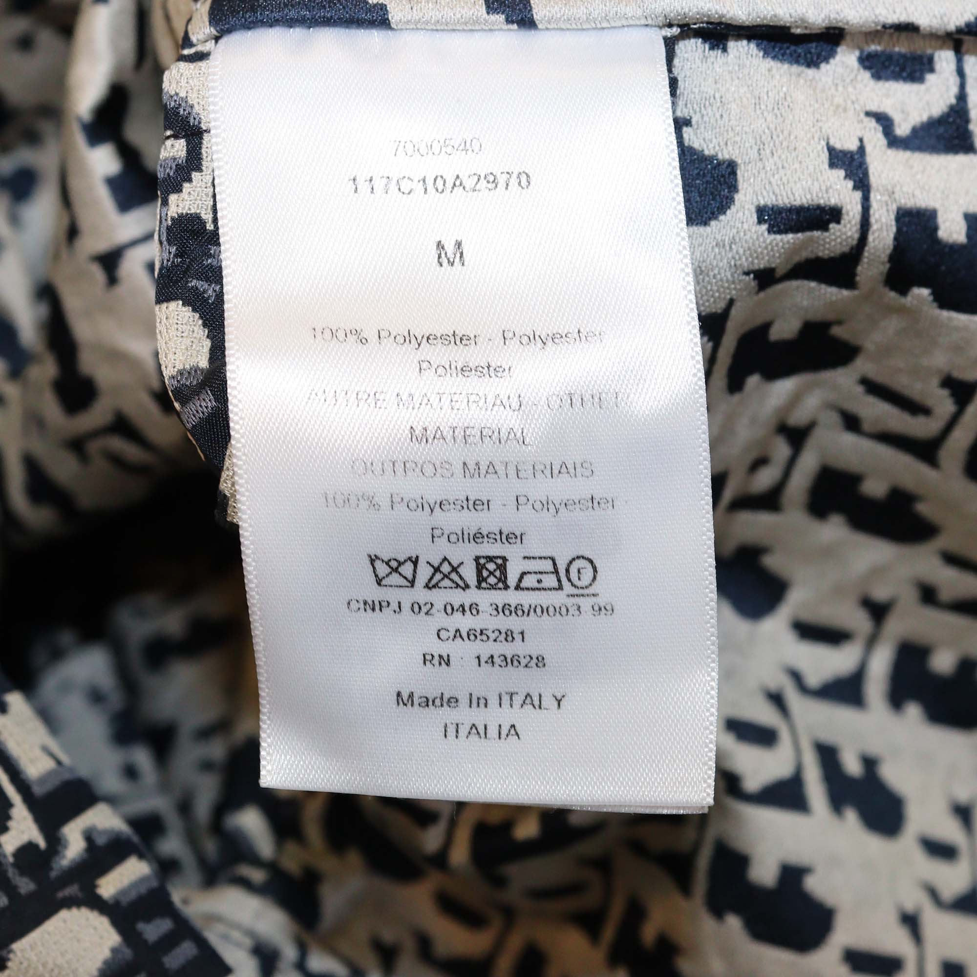 Christian Dior Blue Oblique Polyester Oversized Hooded Jacket