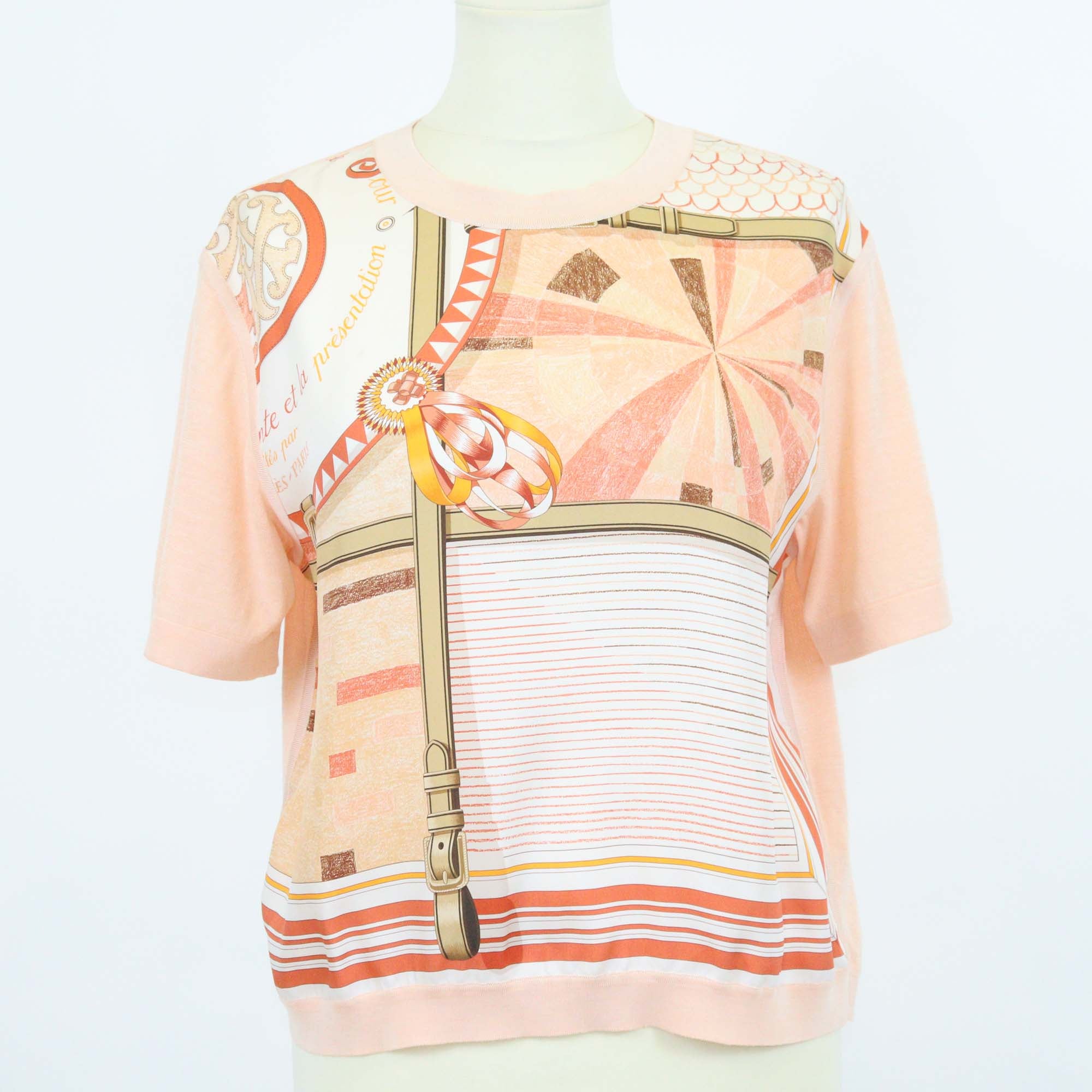 Hermes Orange Lava Coloriages de Jour Sleeveless Twillaine Top