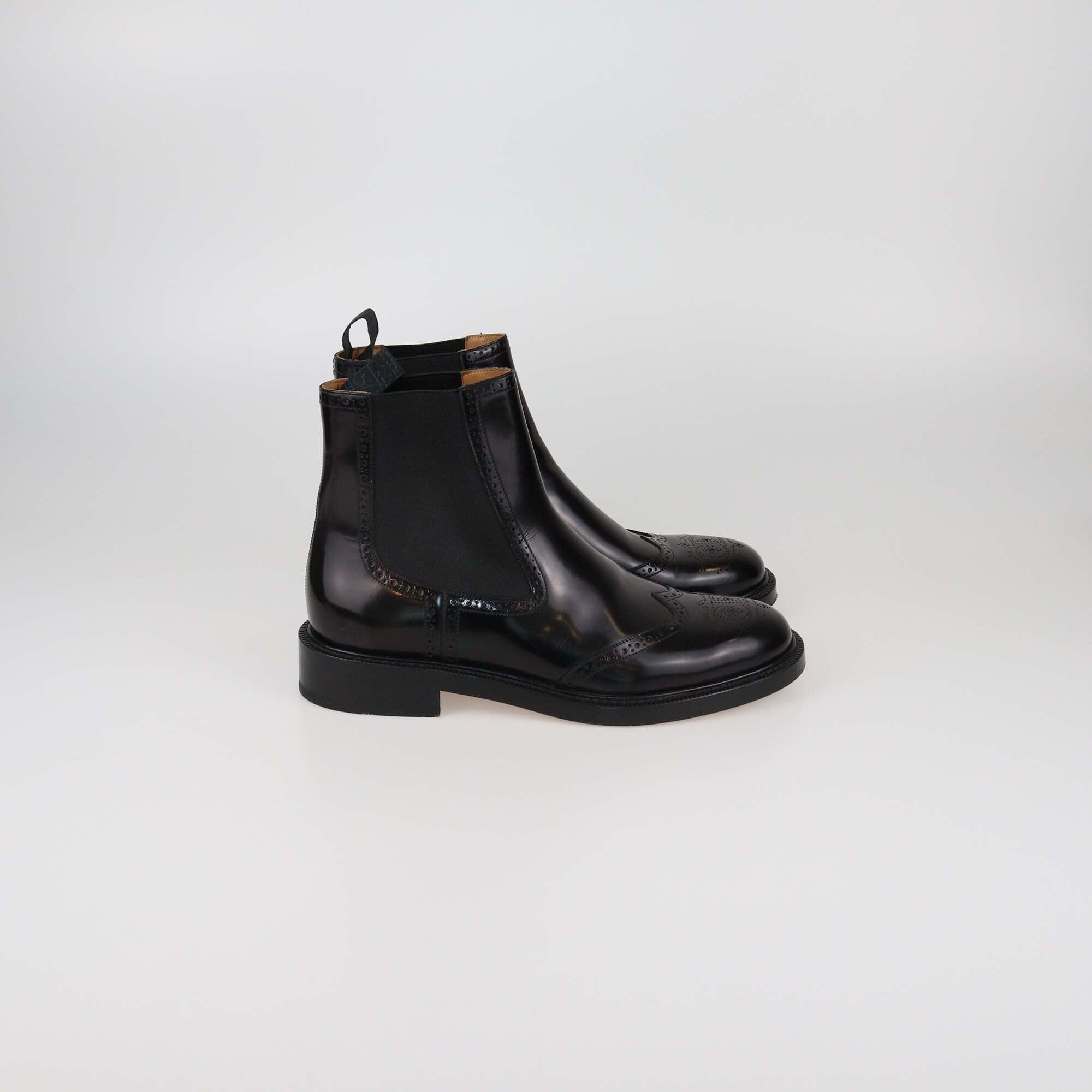 Christian Dior Black Brogues CD Ankle Boots Mens Christian Dior