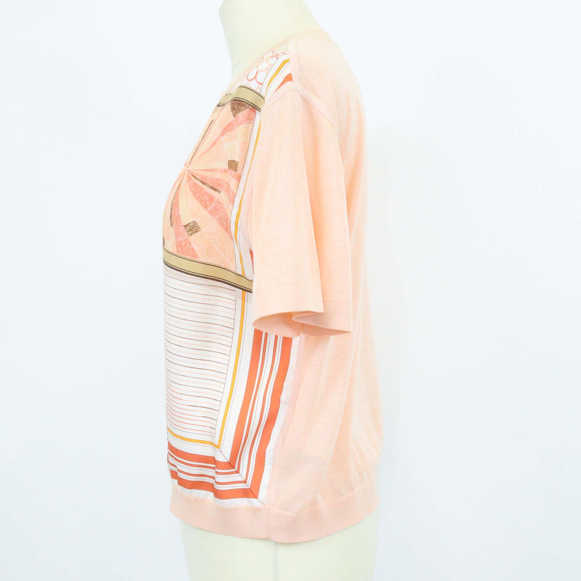 Hermes Orange Lava Coloriages de Jour Sleeveless Twillaine Top