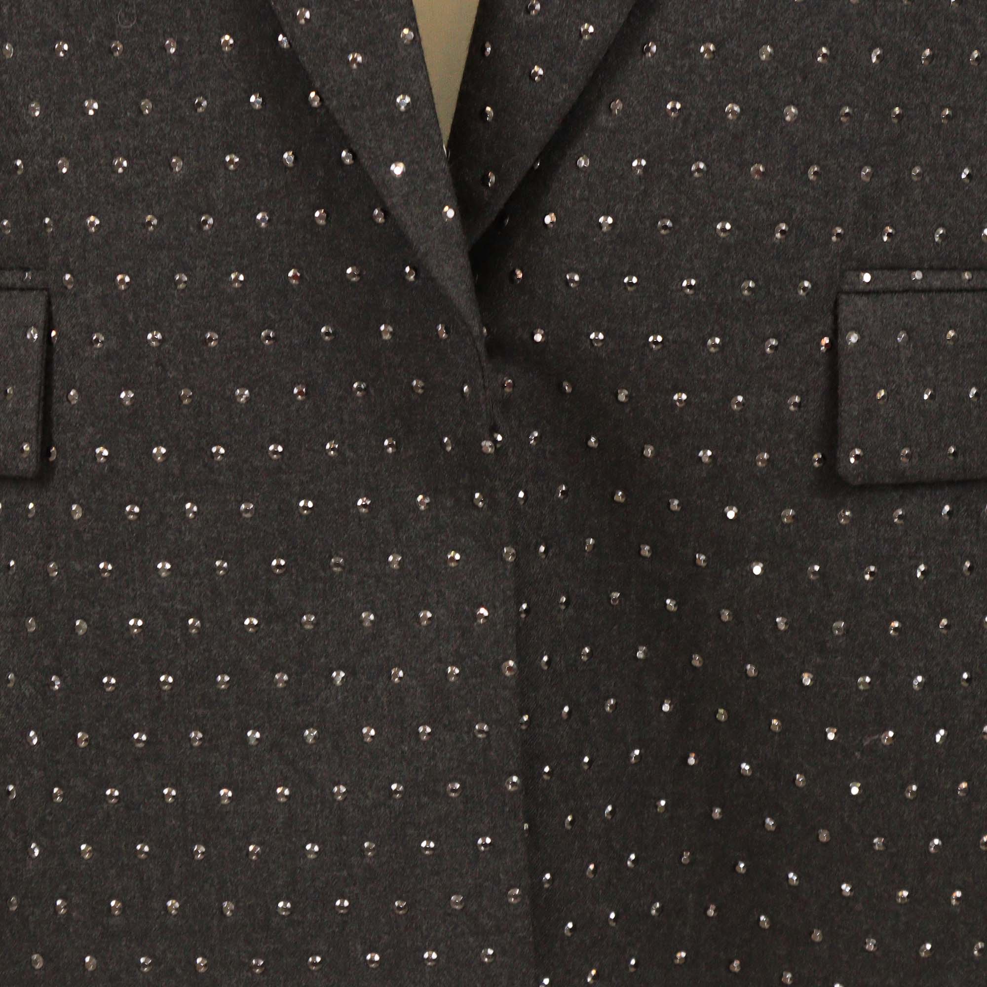 Stella McCartney Anthracite Wool Studded Single Breasted Blazer