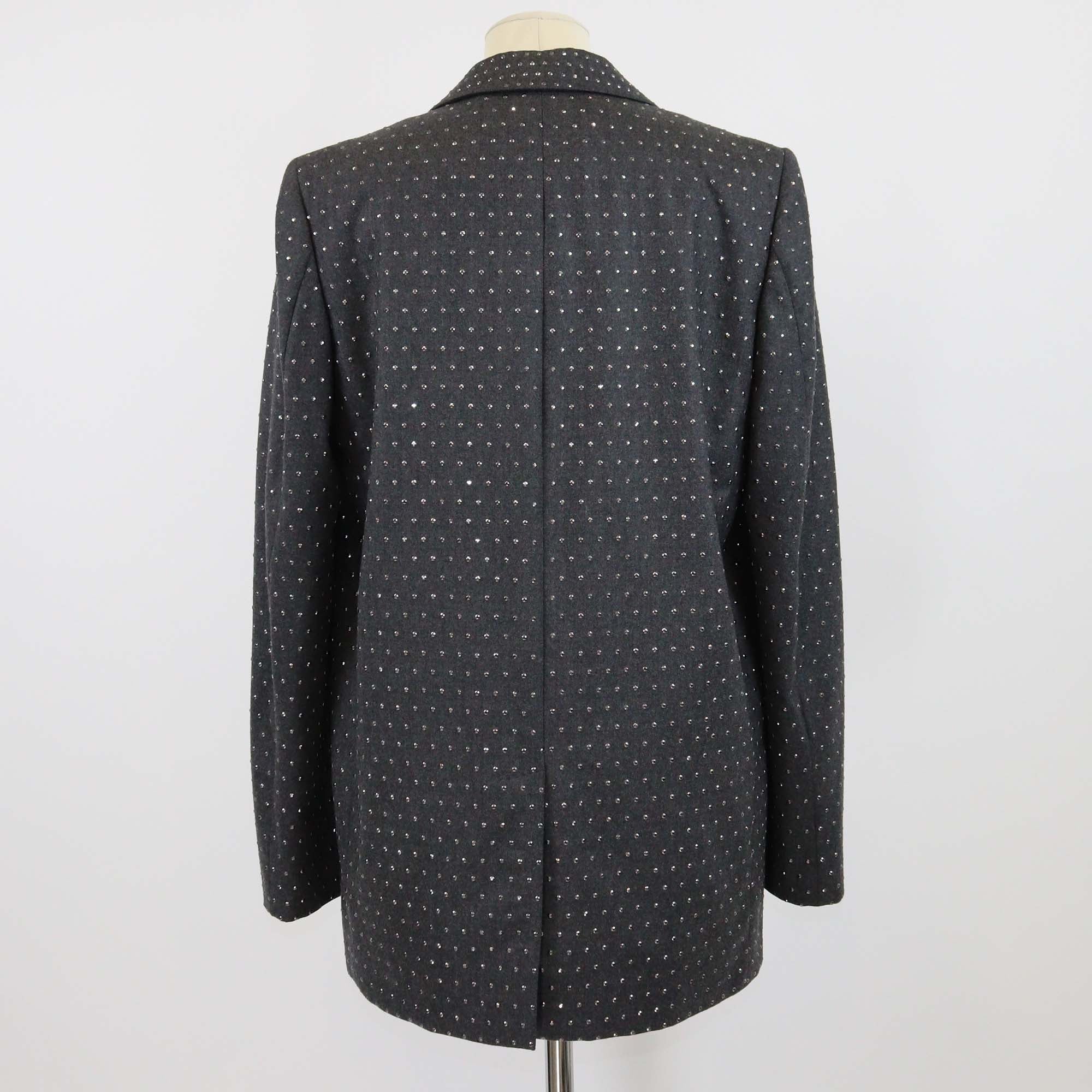 Stella McCartney Anthracite Wool Studded Single Breasted Blazer