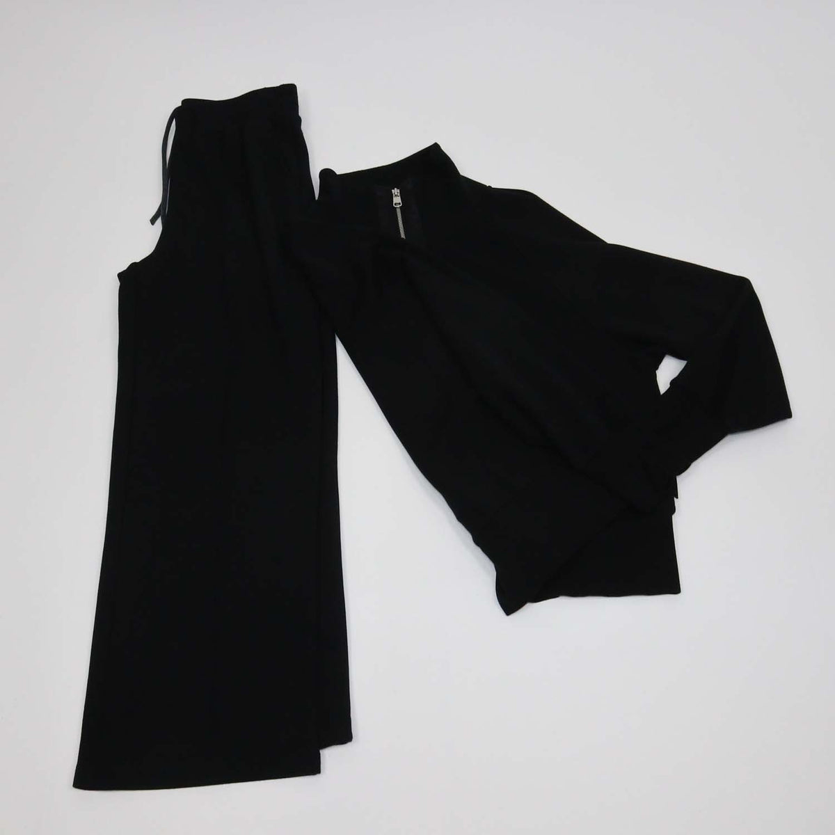 Varley Black Blend Viscose Roxbury Satin Trimmed Stretch Jacket & Pants