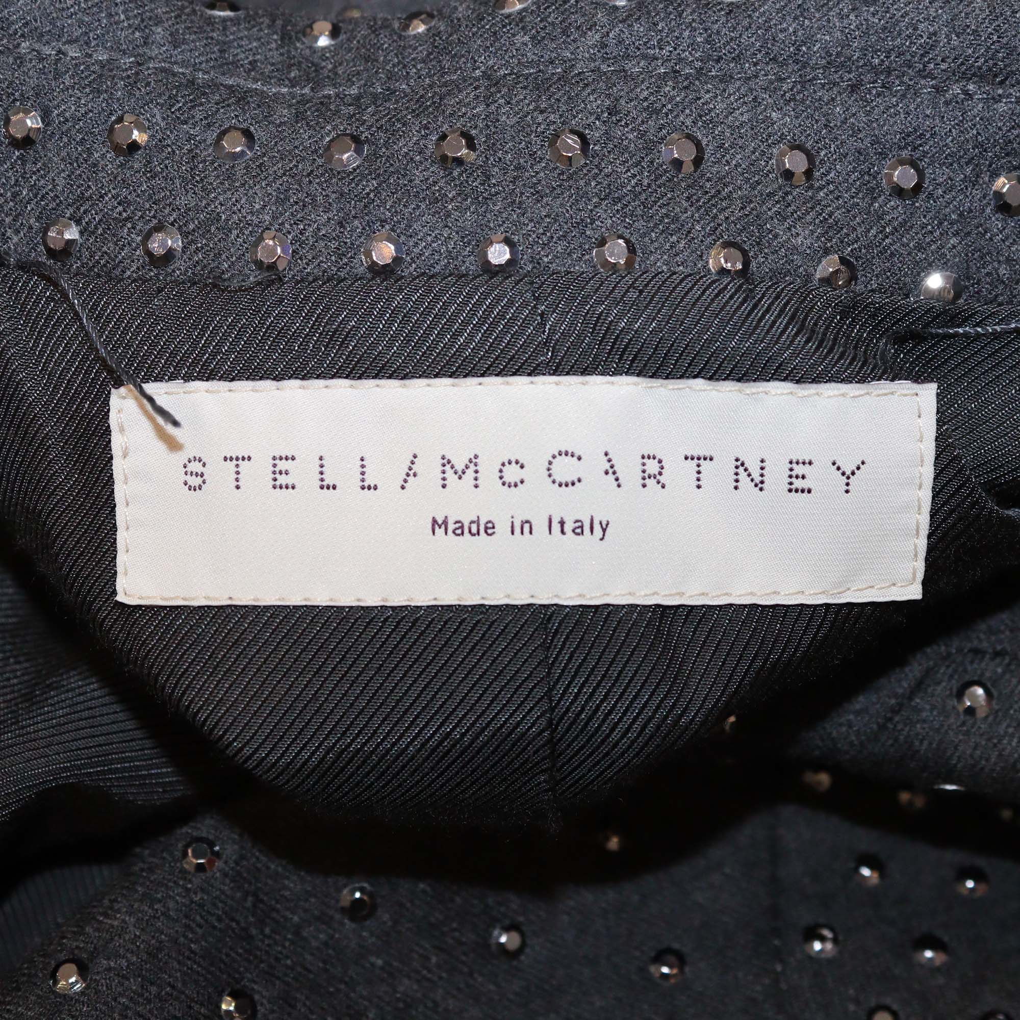 Stella McCartney Anthracite Wool Studded Single Breasted Blazer