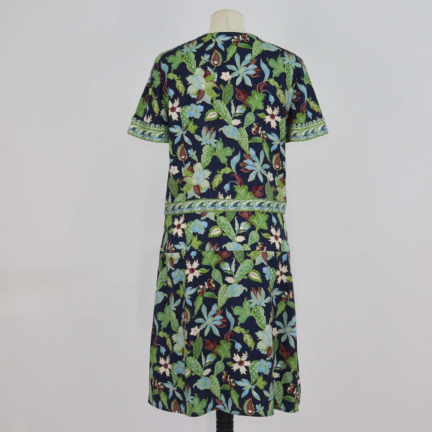 Tory Burch Multicolor Silk Garden Wisteria Print V Neck Mini Dress