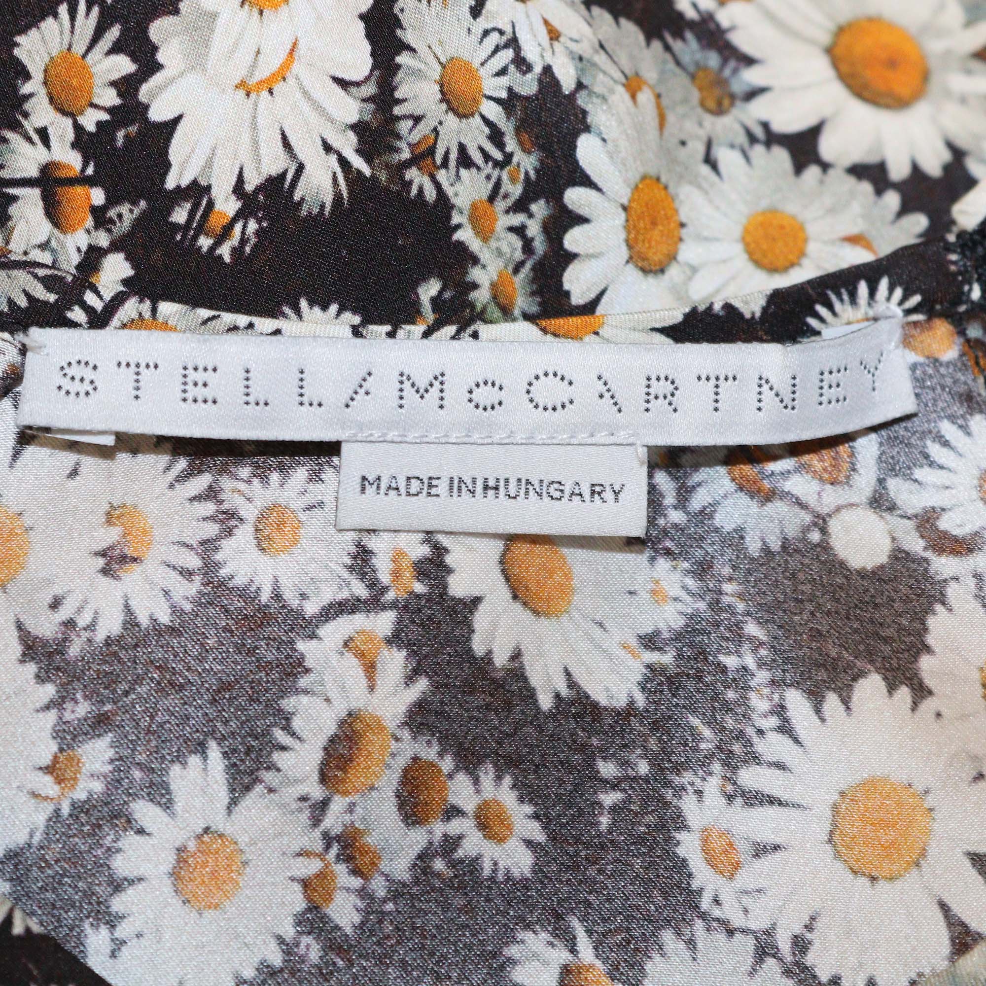 Stella McCartney Black Silk Floral Sleeveless Top