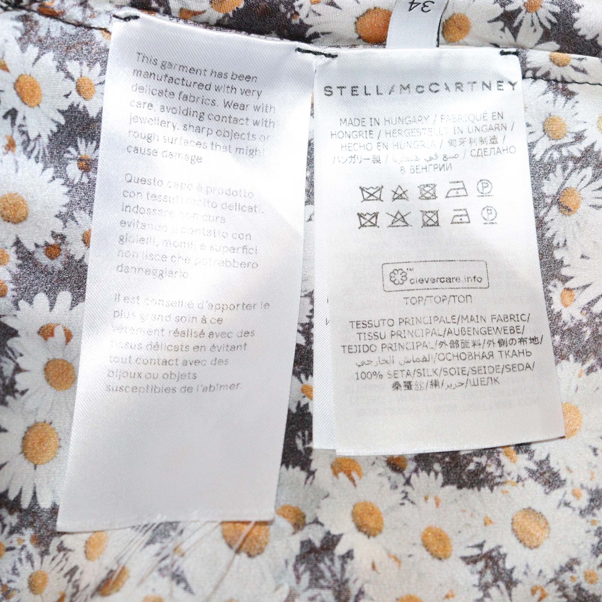 Stella McCartney Black Silk Floral Sleeveless Top