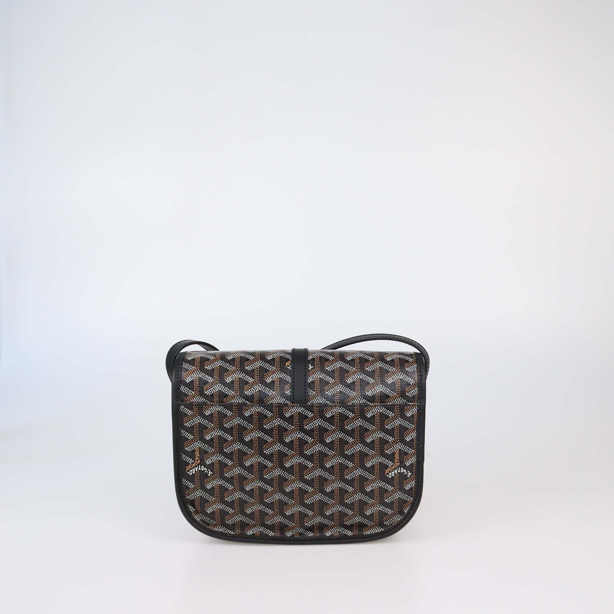 Goyard Black Goyardine Coated Canvas Belvedere PM Bag