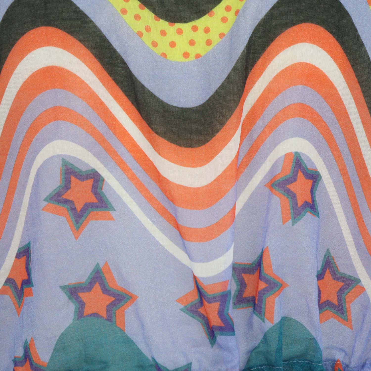 M Missoni Multicolor Cotton Wavy Drawstring Cover Up Top