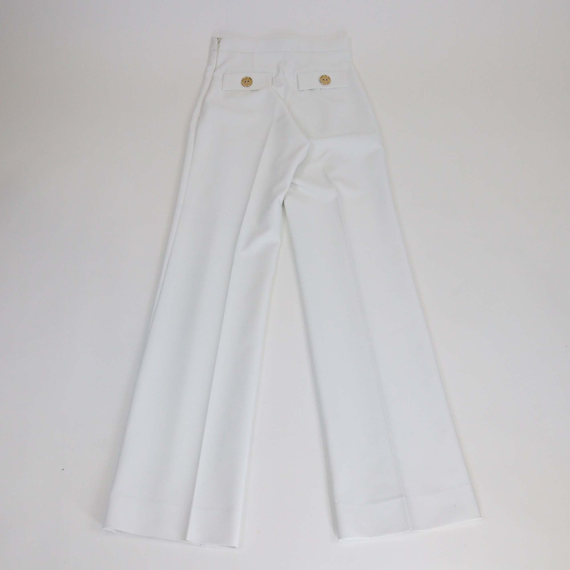 Elisabetta Franchi White Polyester Wide Leg Pants