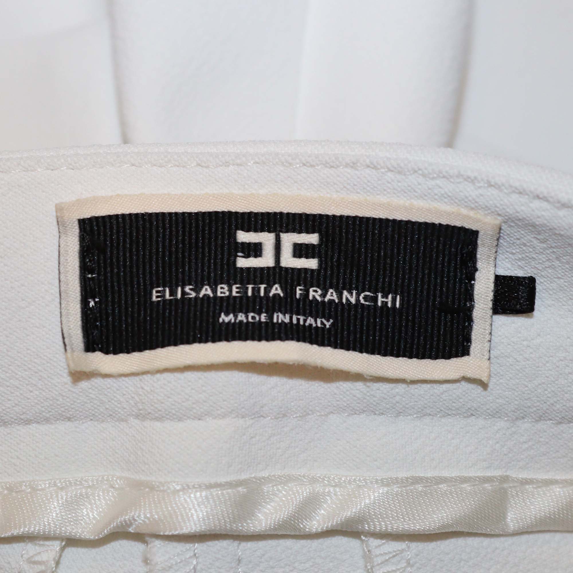 Elisabetta Franchi White Polyester Wide Leg Pants