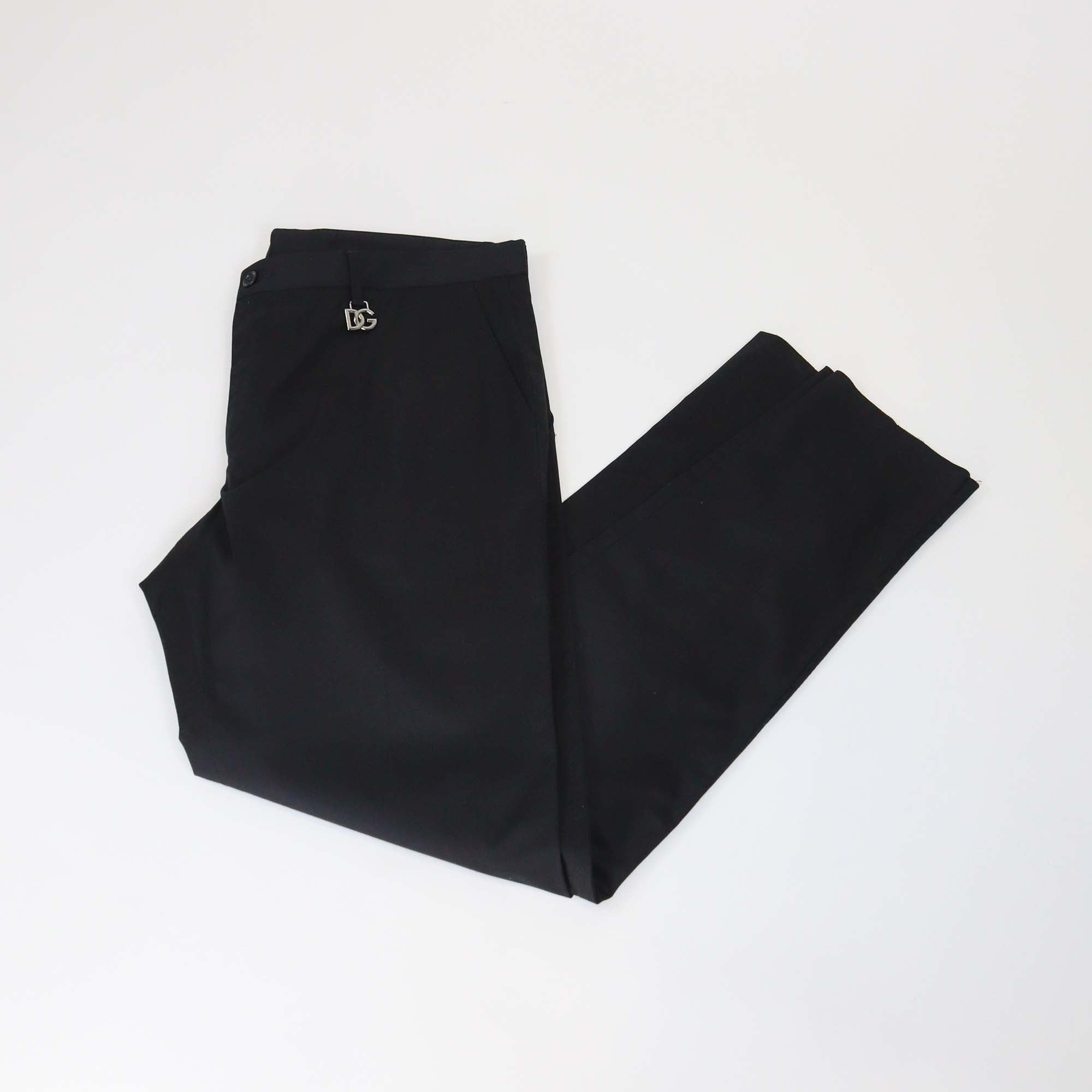 Dolce & Gabbana Black Cotton DG Charm Pants