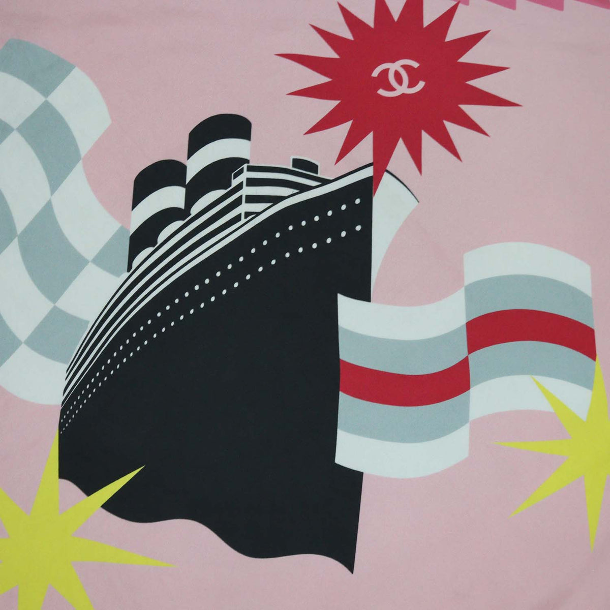 Chanel Multicolor Silk Cruise Print La Pausa Square Scarf