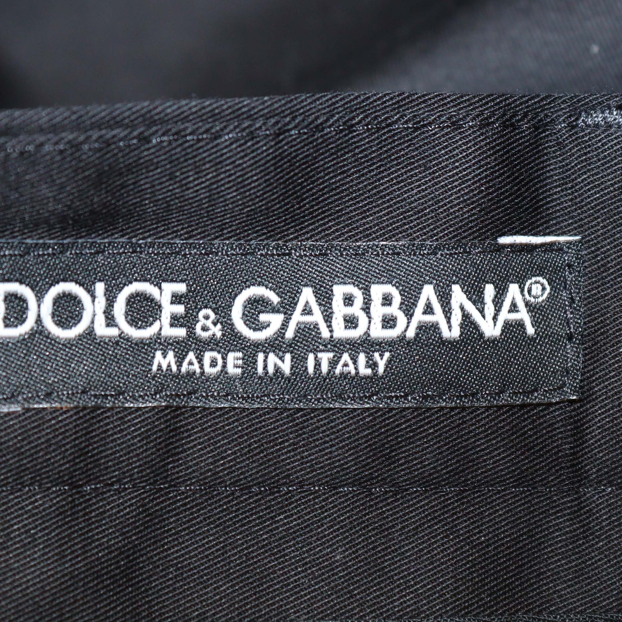 Dolce & Gabbana Black Cotton DG Charm Pants